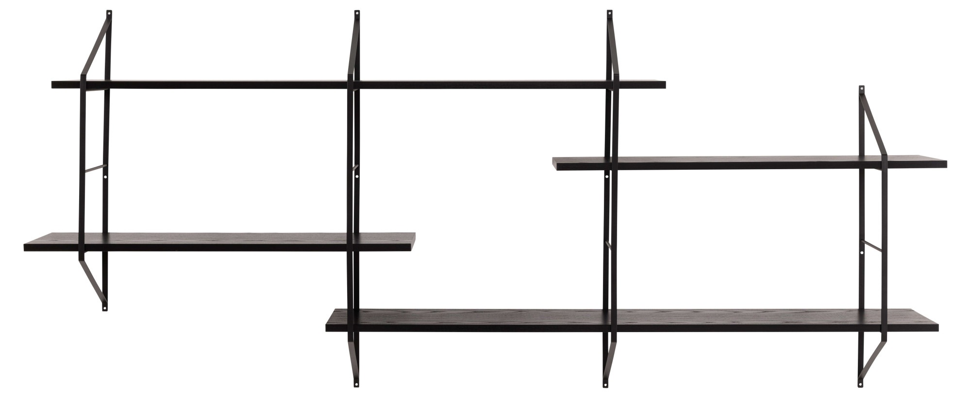 ACTONA GROUP Wandregal »Belfast Wandboard, Hängeregal, Schweberegal,«, pulverbeschichtetem Metallgestell, asymmetrischen Details, B: 191 cm