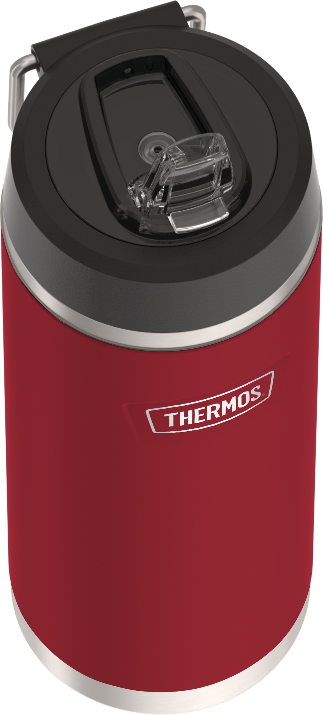 THERMOS Isolierflasche »ICON WATER BOTTLE, Edelstahlkörper, spülmaschinenfest«, (1 tlg.), 0,71l, 12h kalt, schappsicher mit einklappbarem Flip-Strohalm