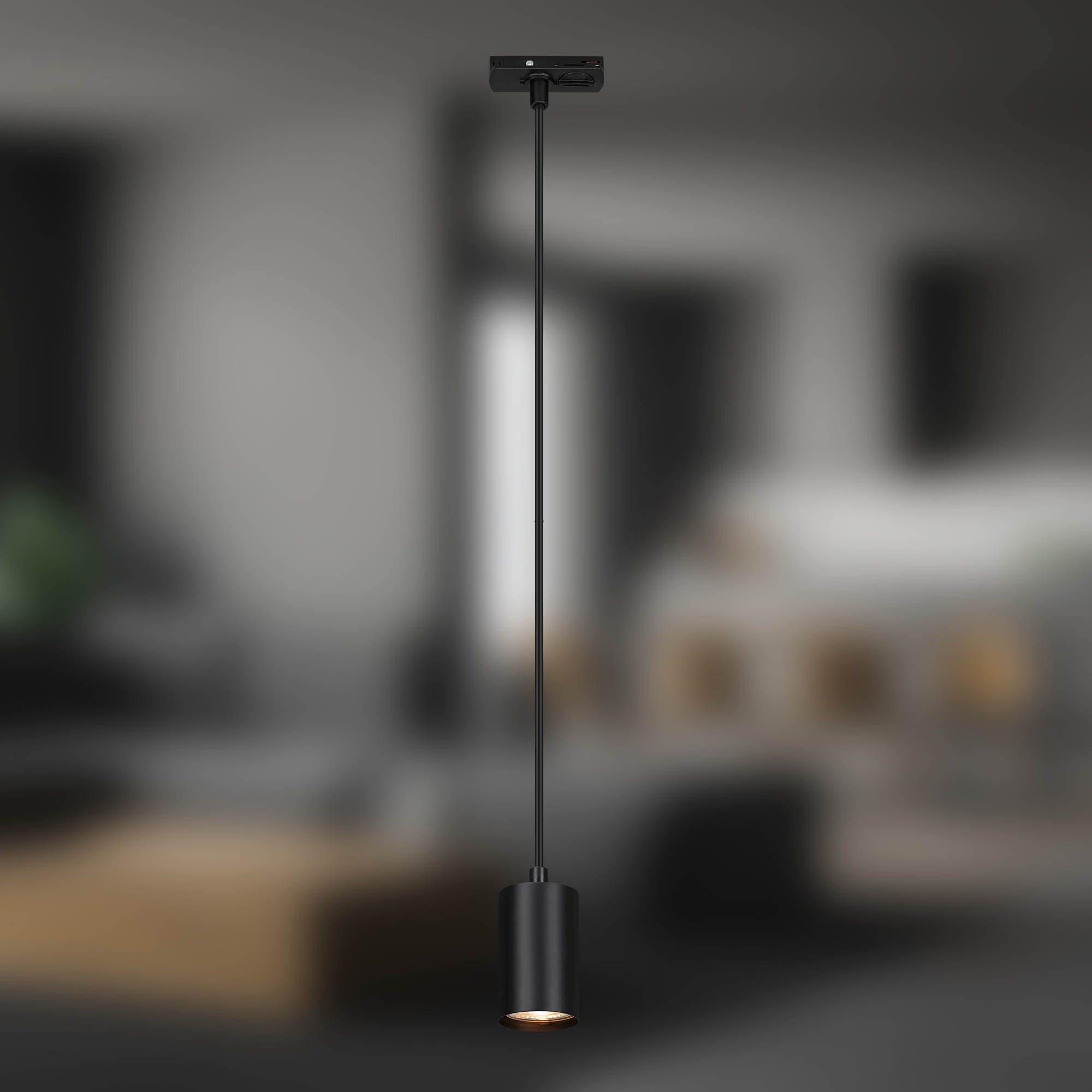 Briloner Leuchten Schienensystem-Leuchten »RAIL« GU10 1 Stk. Pendelleuchte 1440x80x55 mm Schwarz max. 9W Schienensystem Rail Küche
