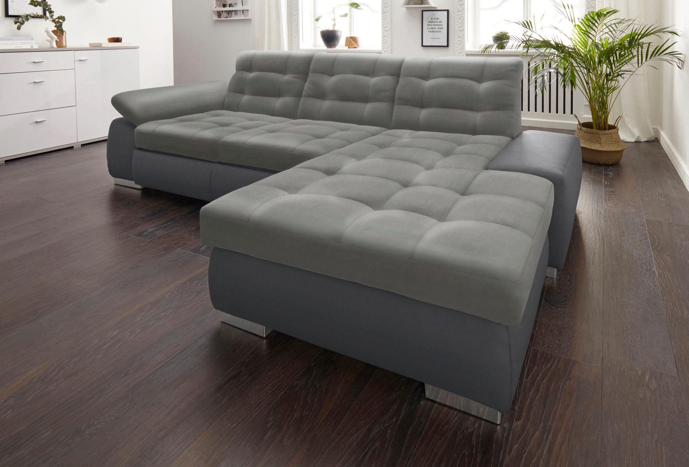 sit&more Ecksofa »Ontario L-Form«, XXL, wahlweise mit Bettfunktion