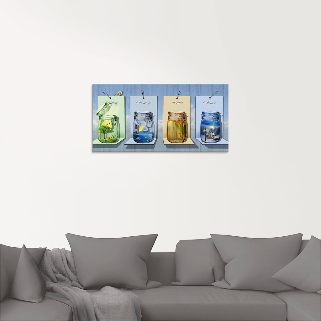 Artland Glasbild »Jahreszeiten in Gläsern«, Vier Jahreszeiten, (1 St.)