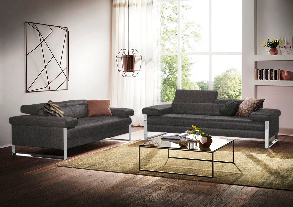 W.SCHILLIG 2-Sitzer »finn«, German Design Award 2016, Fußgestell Chrom glänzend, Breite 230 cm