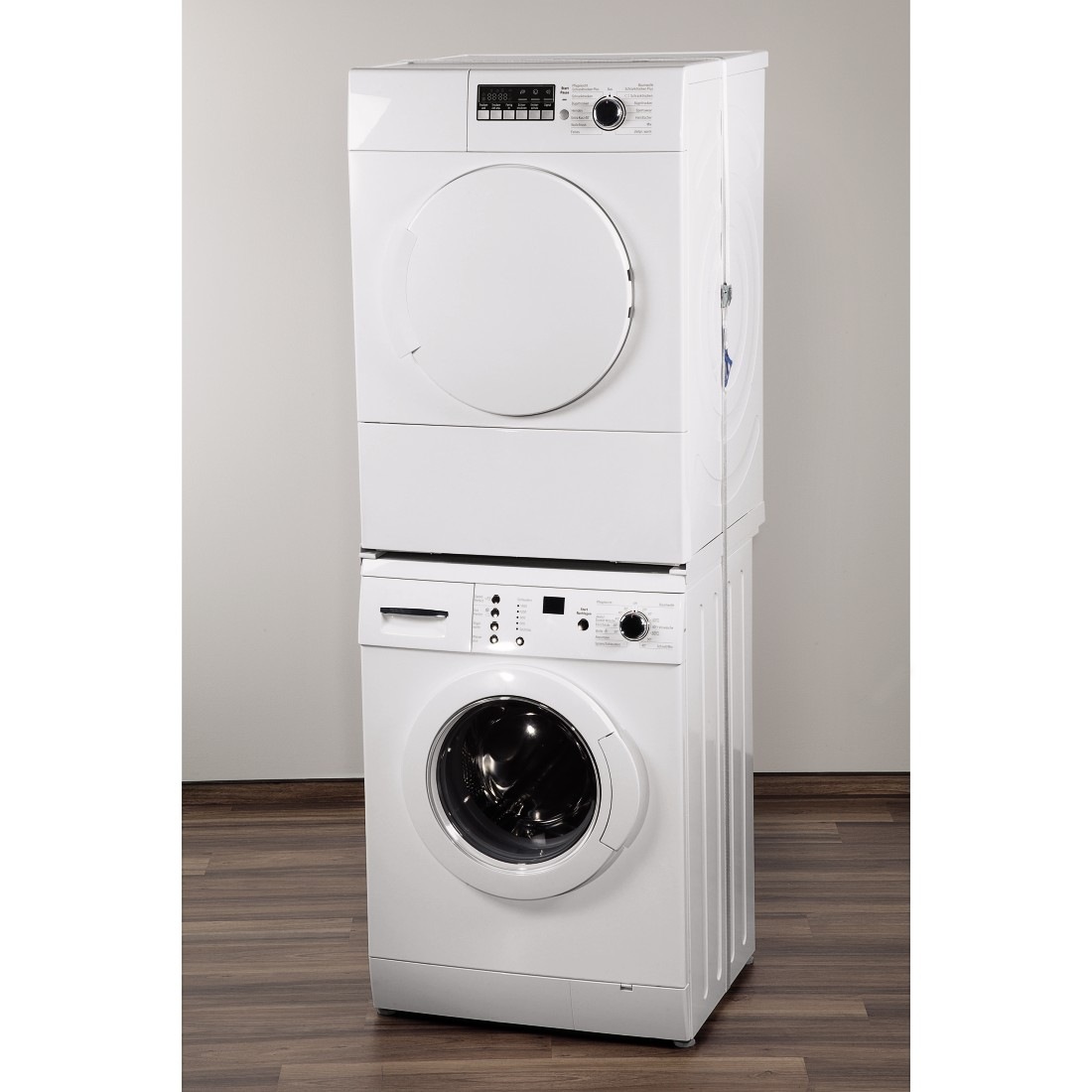 Xavax Zwischenbaurahmen »(offene Front) für Waschmaschine & Trockner, 55-66cm«, Mit Sicherungs-Zurrgurt