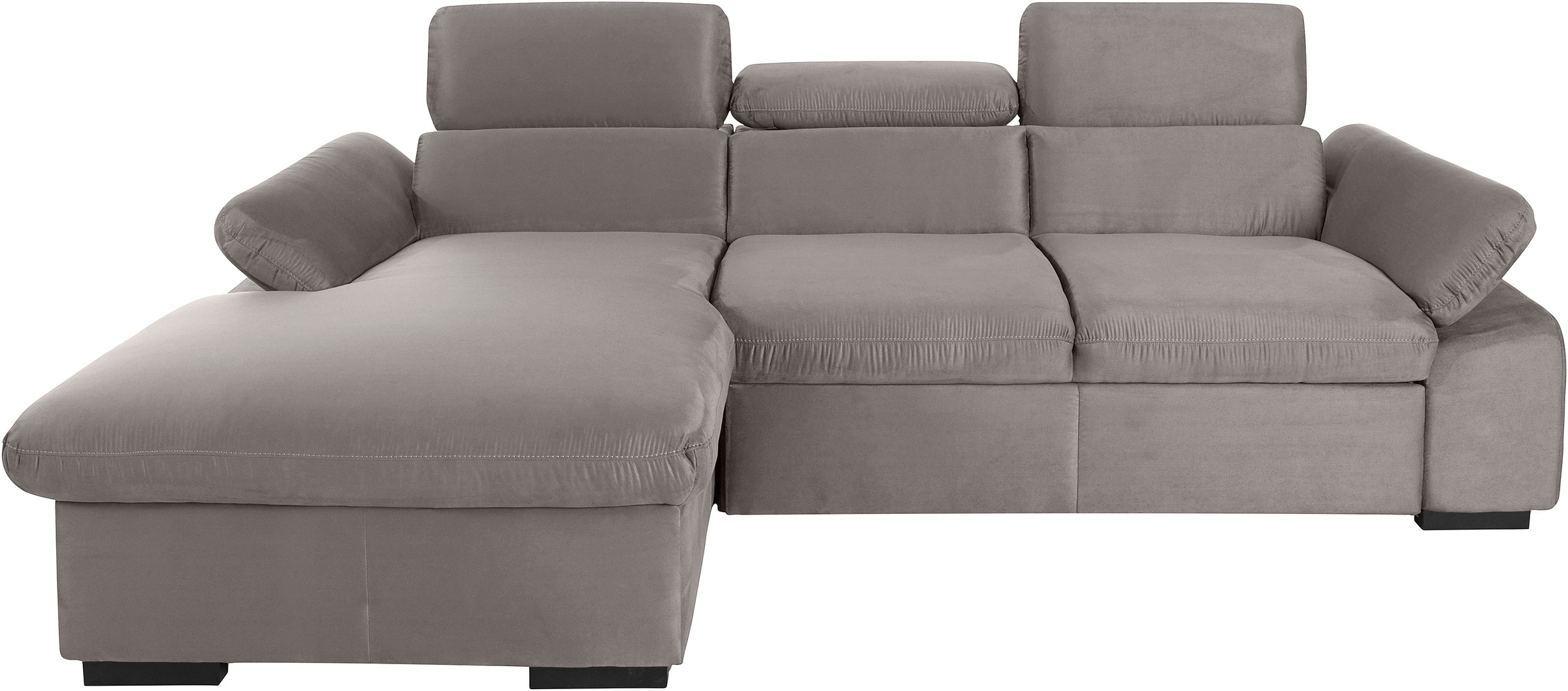 COTTA Ecksofa »Lola L-Form mit Kopfteilfunktion & Hocker«, (Set, mit Hocker), wahlweise mit Bettfunktion, Bettkasten & Armteilverstellung