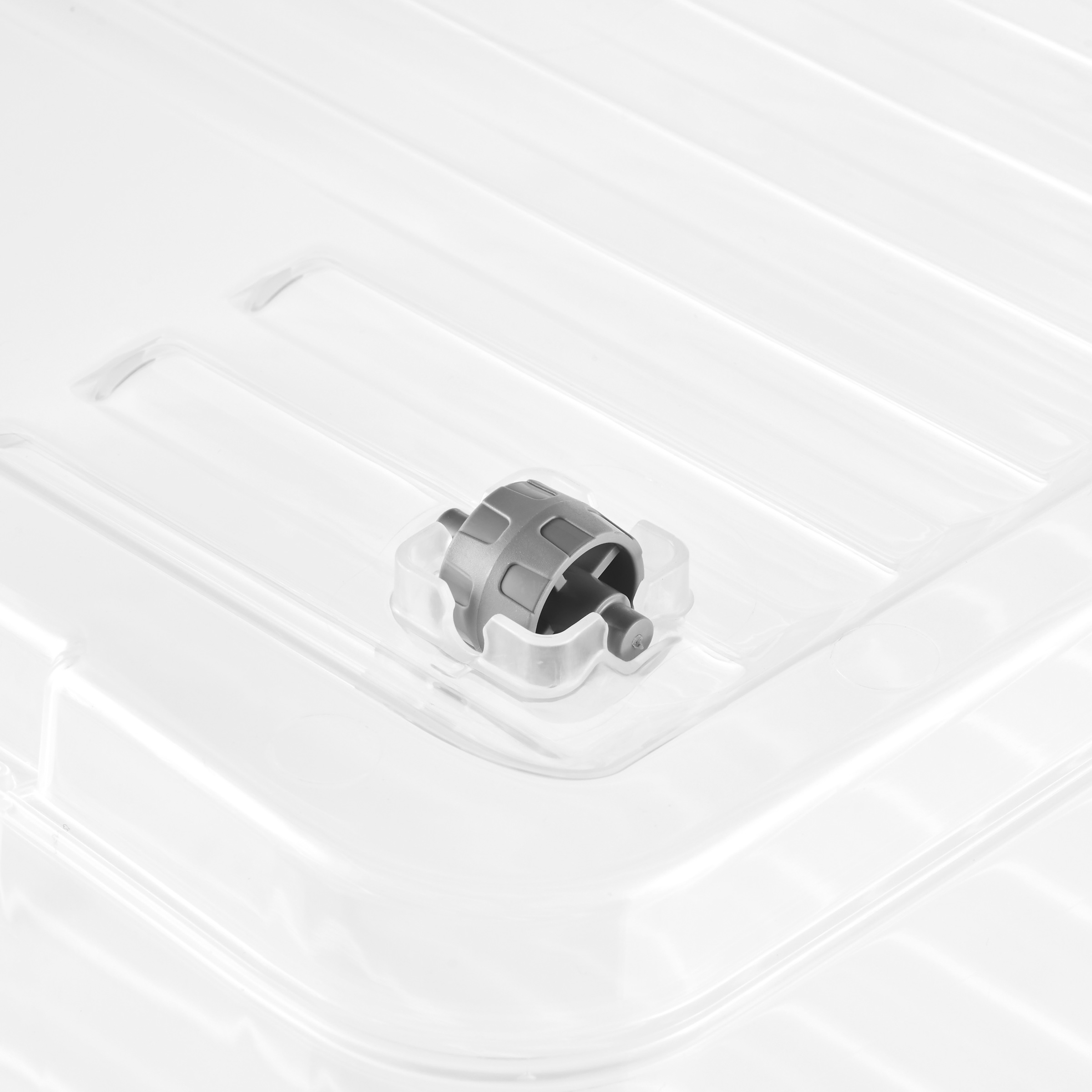 keeeper Aufbewahrungsbox »Clipbox Leo (Set 4 St.) 37 L, 59 x 38 x 24 cm« Schanierclips, Doppelöffnung, 90° drehbare Räder, fixierbarer Deckel