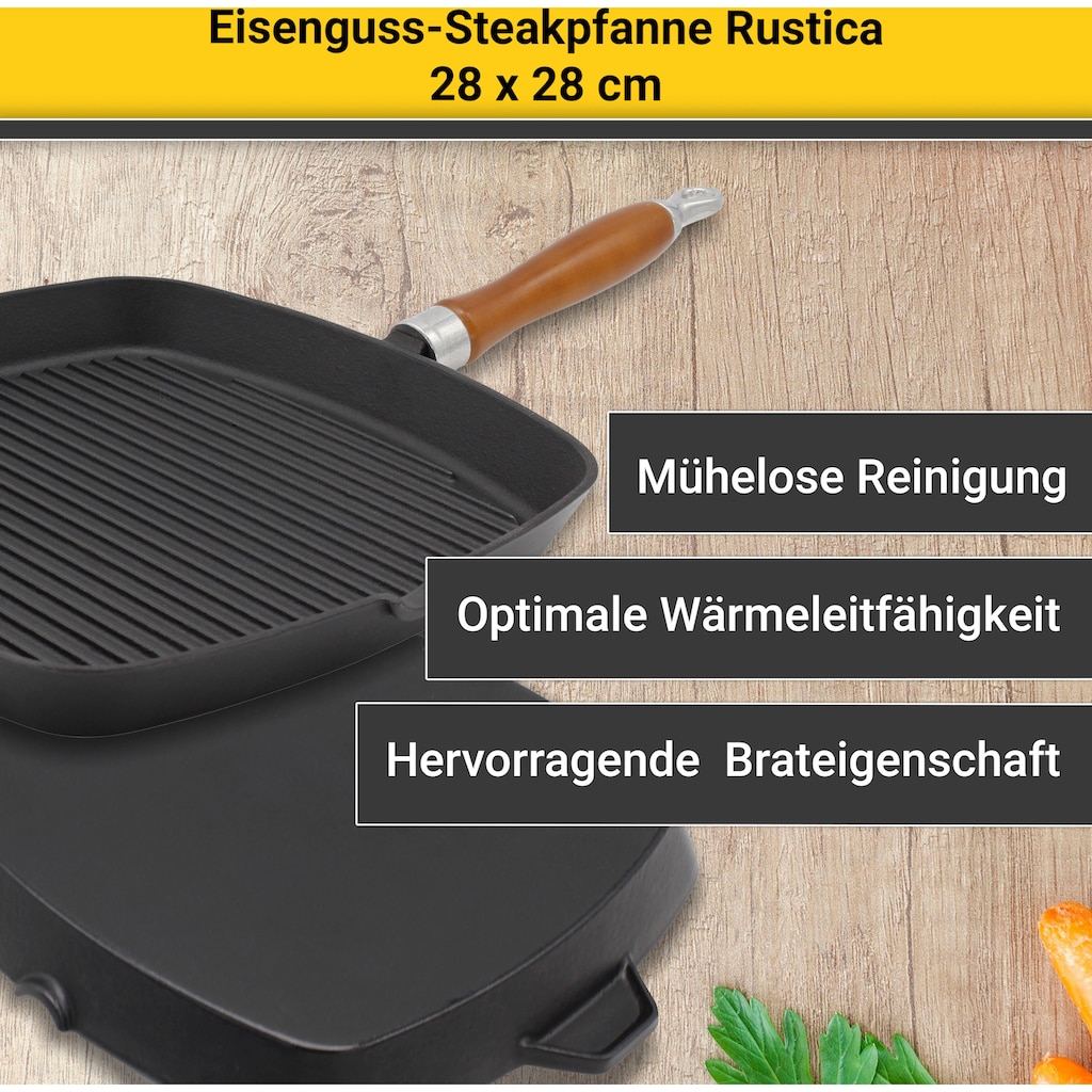 Krüger Steakpfanne »Rustica«, Aluminiumguss, (1 tlg.)