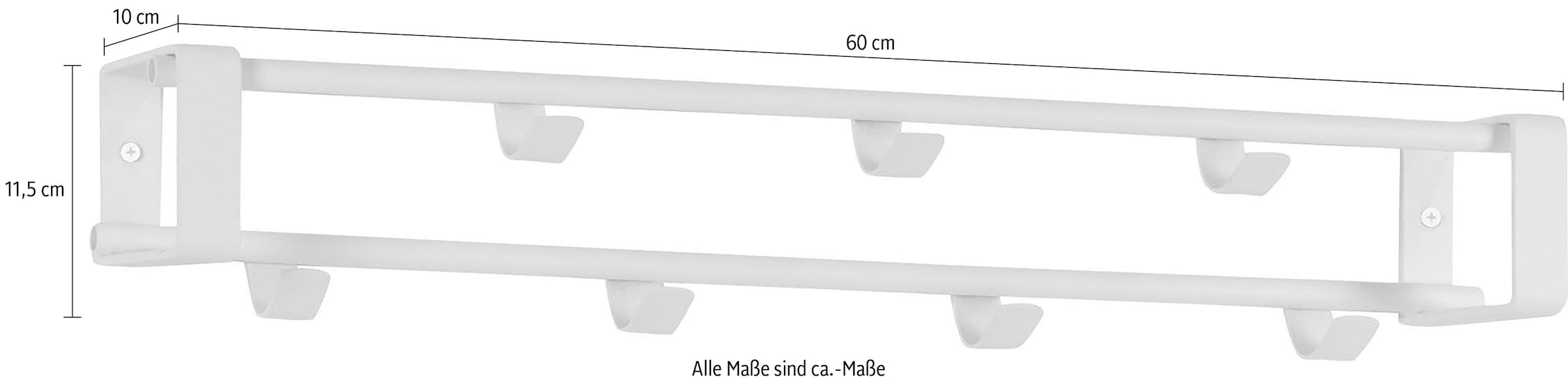 Spinder Design Garderobenhalter »Rex Garderobenhakenleiste«, Metall, Breite 60 cm, 7 Haken