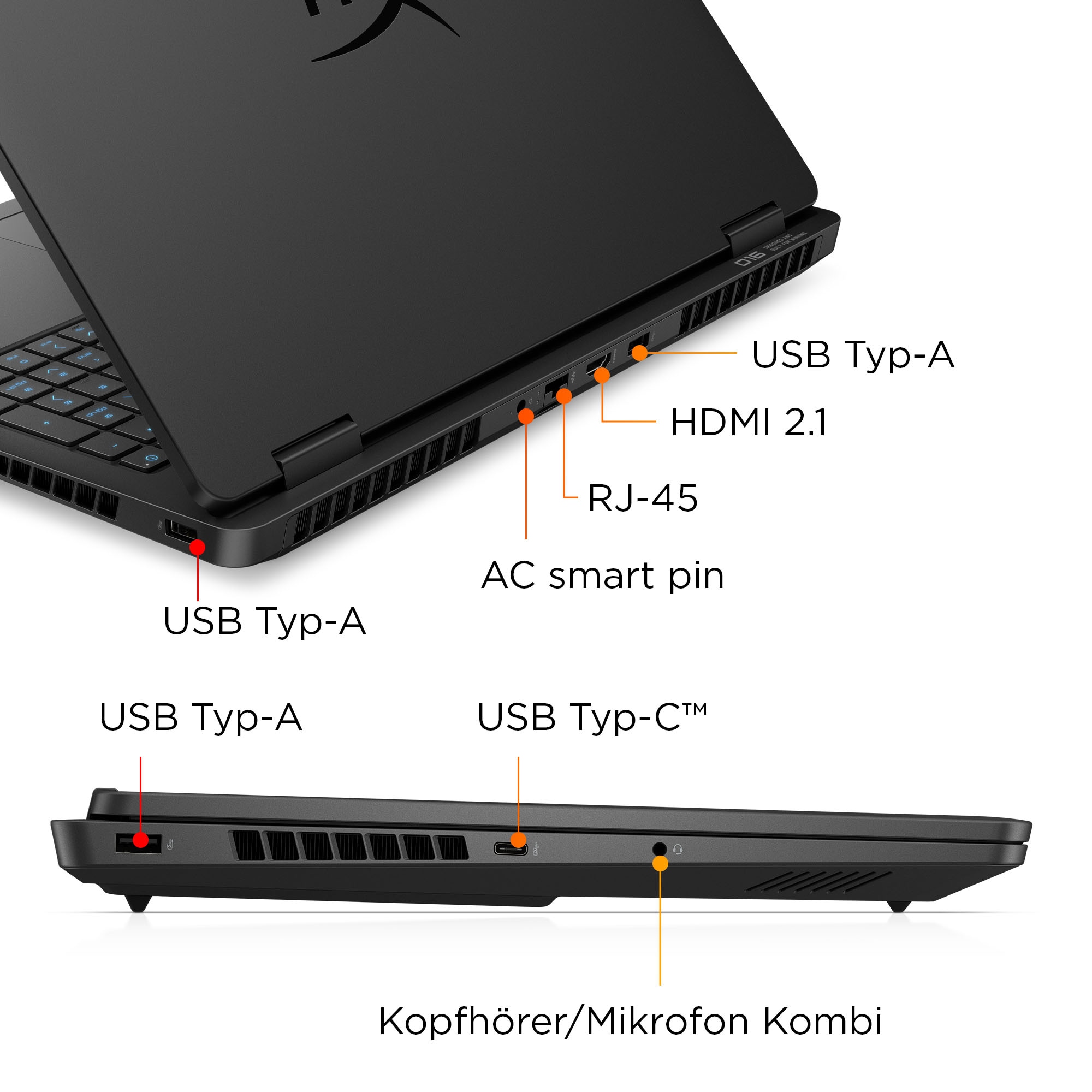 HP Gaming-Notebook »HyperX OMEN 16-ap1290ng« 40,64 cm / 16 ″ AMD Ryzen 9 GeForce RTX 5060 512 GB SSD
