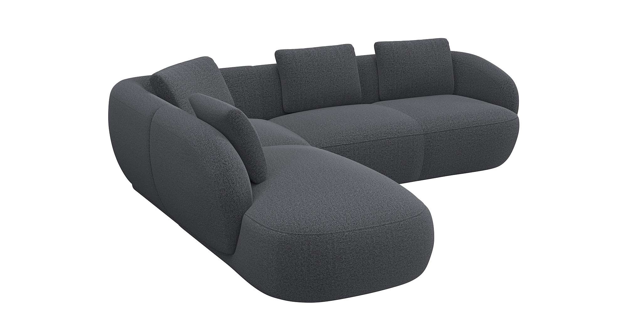 FLEXLUX Ecksofa "Torino, rund, L-Form, Sofa-Ecke mit Ottomane", Modernes, o günstig online kaufen