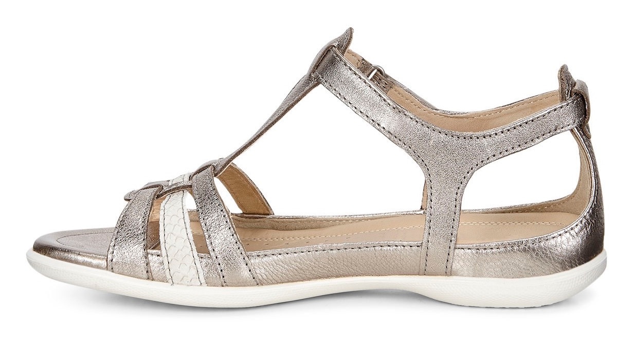Ecco Riemchensandale »FLASH«, Sommerschuh, Sandalette, Klettschuh, im Metallic-Look