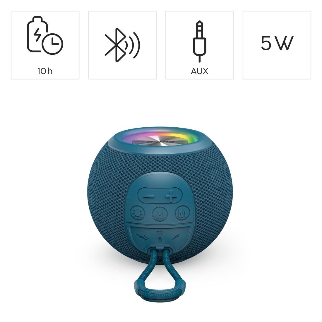 Hama Bluetooth-Lautsprecher »Bluetooth®-Lautsprecher "Ball Shape Speaker", 5 Licht-Modi, 5W«, Integrierte Freisprecheinrichtung