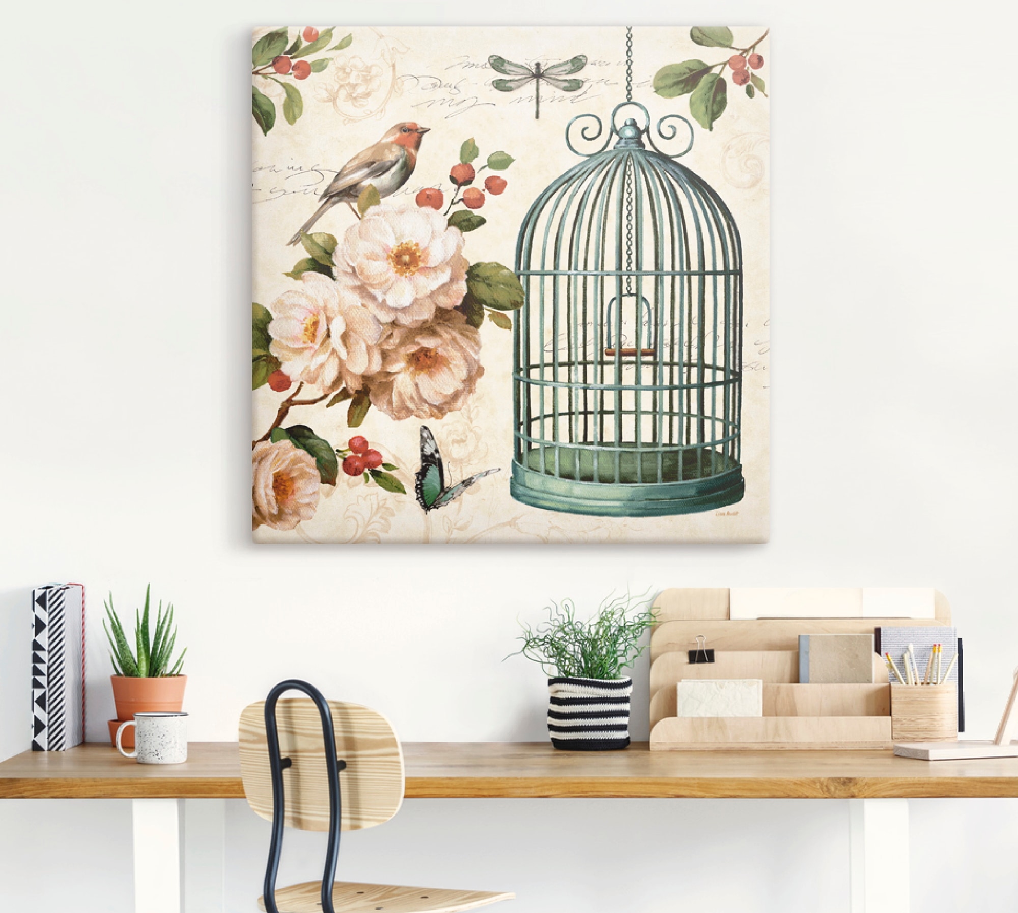 Artland Wandbild »Frei wie ein Vogel I«, Arrangements, (1 St.), als Leinwandbild, Wandaufkleber oder Poster in versch. Größen