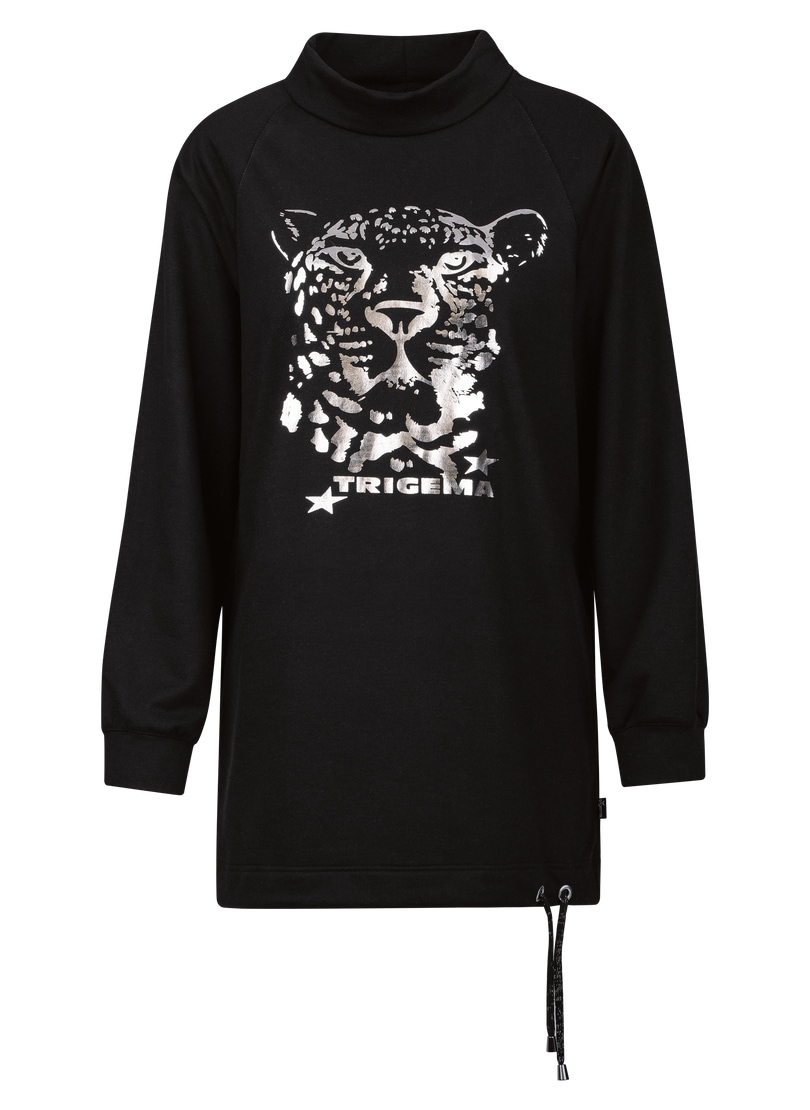 Trigema Sweatshirt »TRIGEMA Longshirt mit schimmerndem Leo-Print«