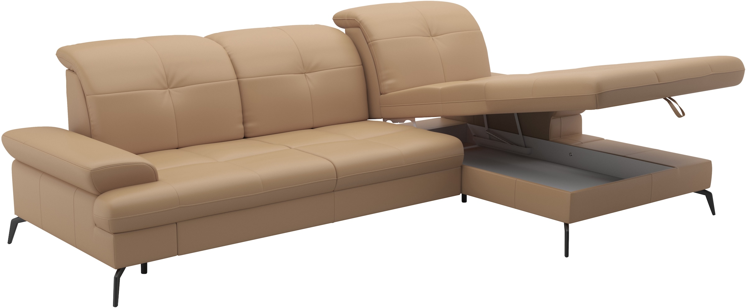sit&more Ecksofa »Amica, L-Form, inkl. Sitztiefenverstellung & Armteilverstellung«, wahlweise mit Bettfunktion, Bettkasten und Kopfteilverstellung