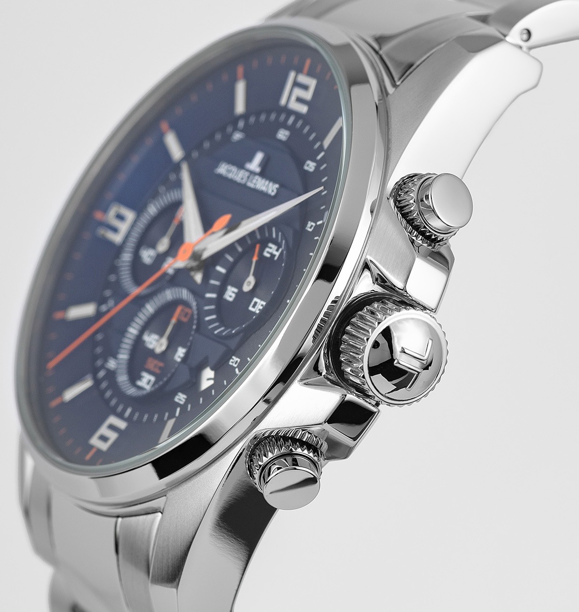 Jacques Lemans Chronograph »Liverpool«, Quarzuhr, Armbanduhr, Herrenuhr, bis 10 bar wasserd., Silikonarmband