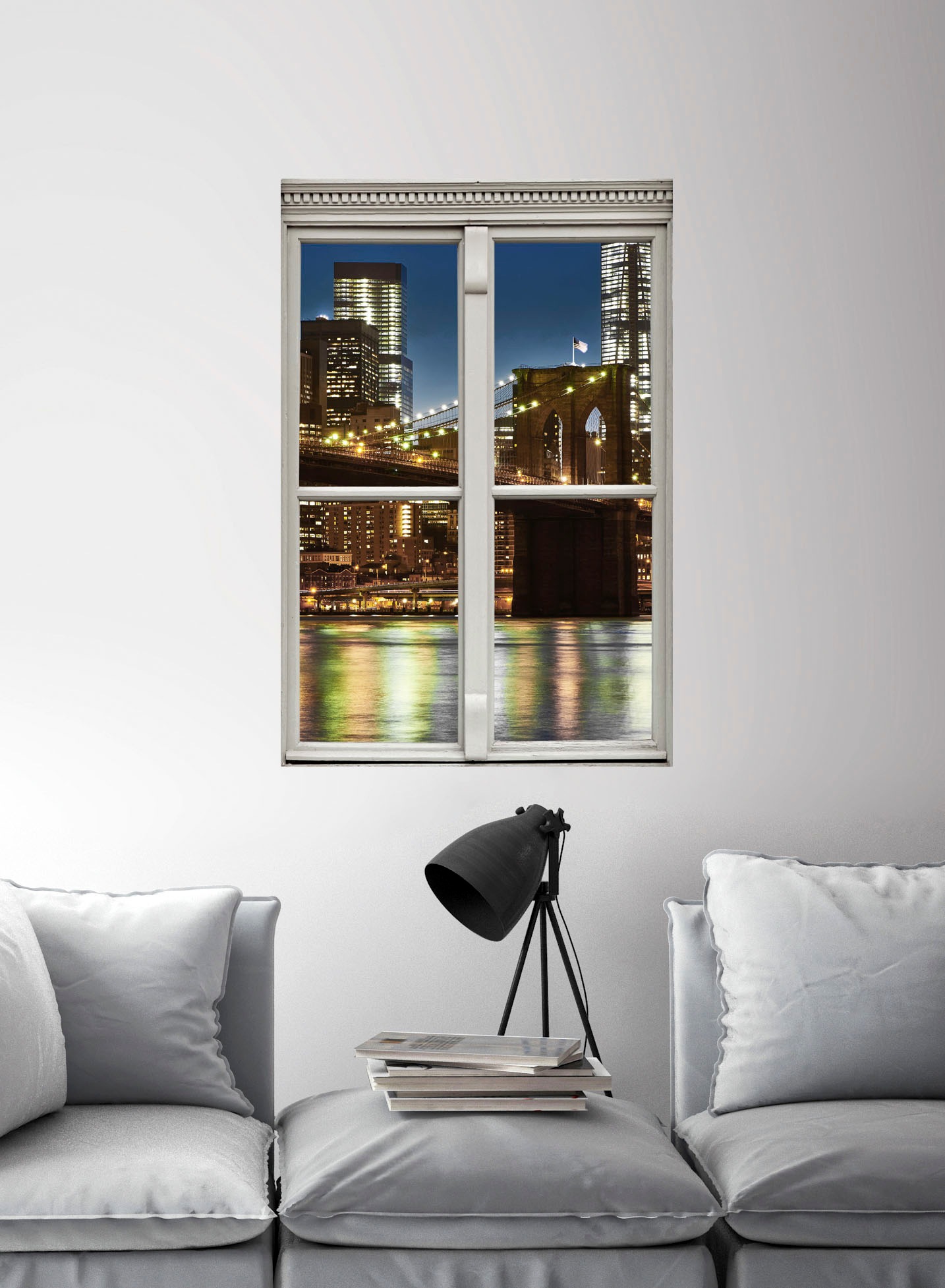 queence Wandsticker »Brücke«, Wandsticker, Wandbild, selbstklebend, 3D, Fenster
