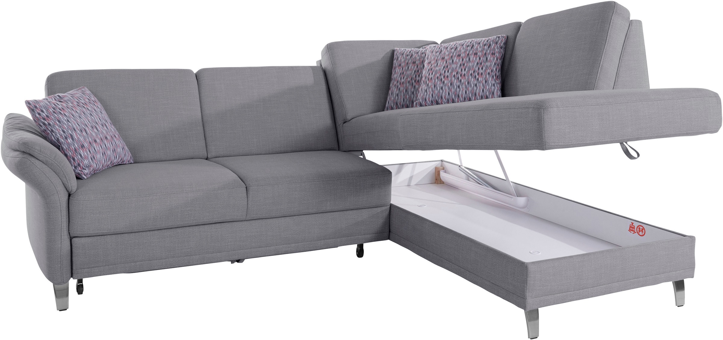 sit&more Ecksofa »Clio L-Form«, wahlweise mit Bettfunktion und Bettkasten, inklusive Federkern