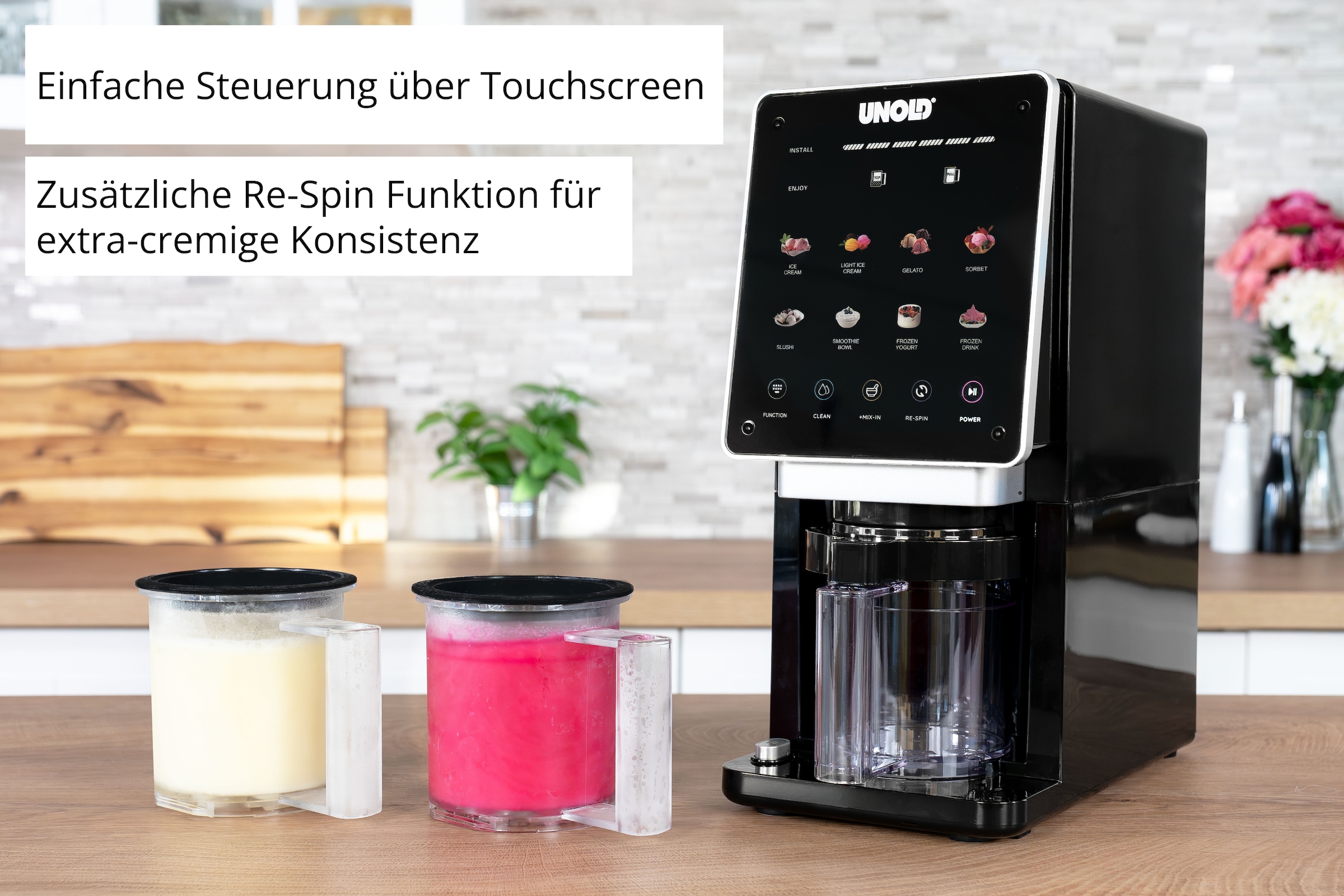 Unold Eismaschine »Cream-Dream, 8 vielseitige Programme« 800 W Inkl. 3 x 500 ml Behälter