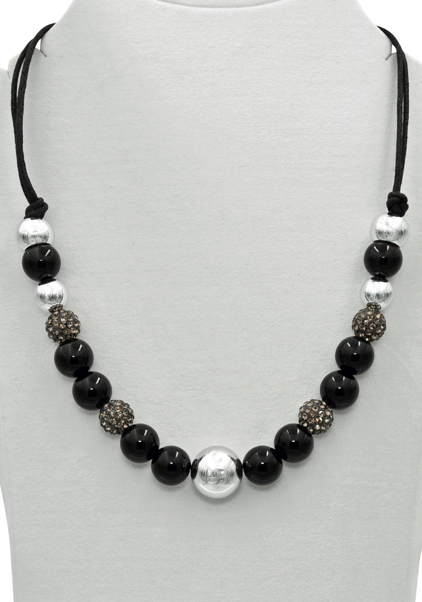Firetti Kette ohne Anhänger »im verschiedenen Look aneinander gereiht«, mit Glassteinen - mit Kunststoffperle