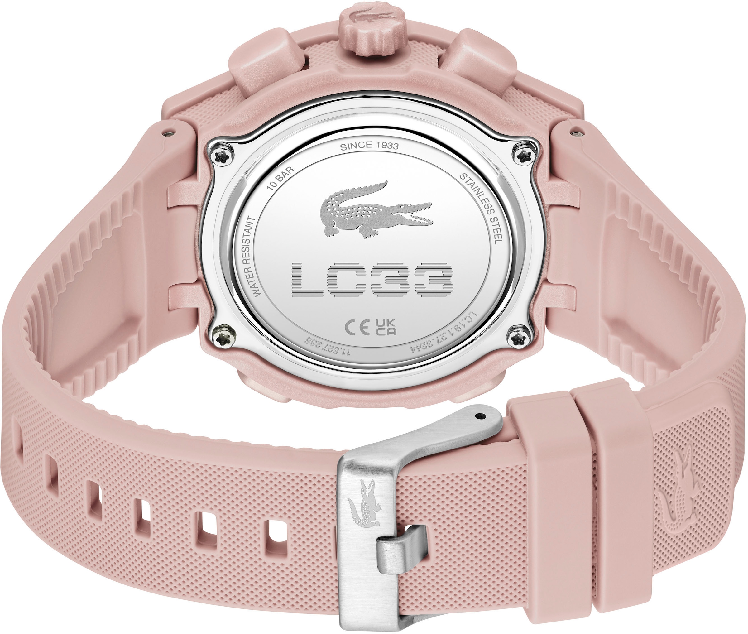 Lacoste Chronograph »LC33«, Armbanduhr, Damenuhr, Silikonarmband, analog, digital, Stoppfunktion