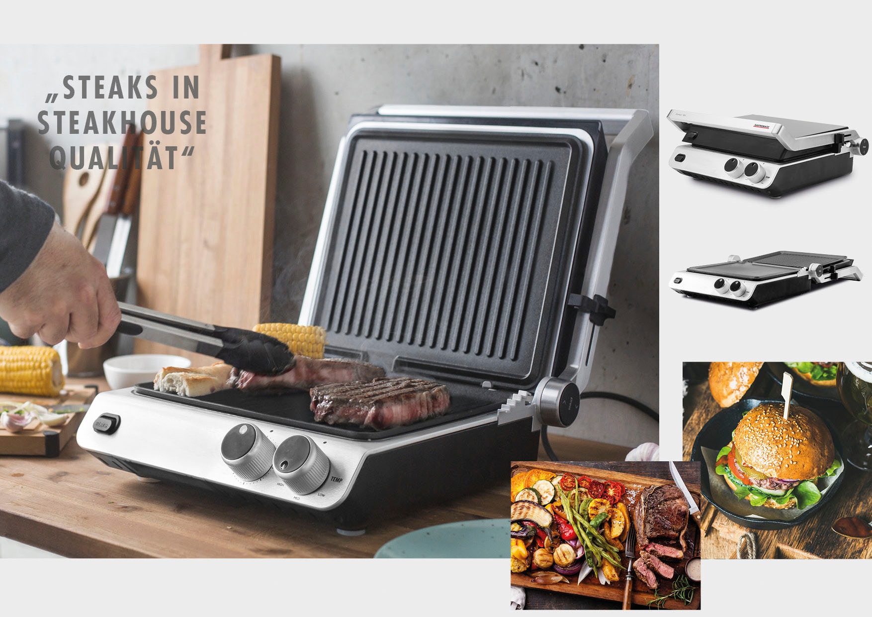 Gastroback Kontaktgrill »42537 Design BBQ Pro«, 2000 W