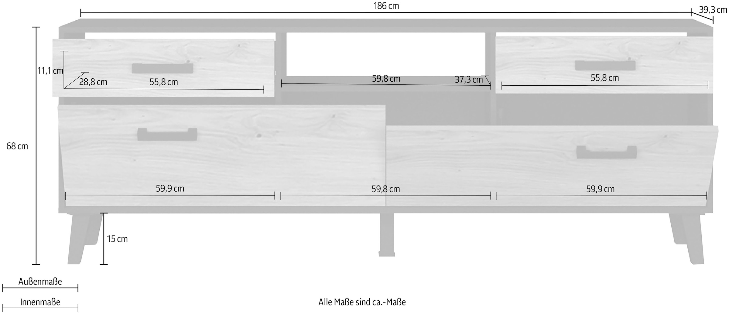 INOSIGN TV-Schrank »ARTONA«, Breite ca. 186 cm