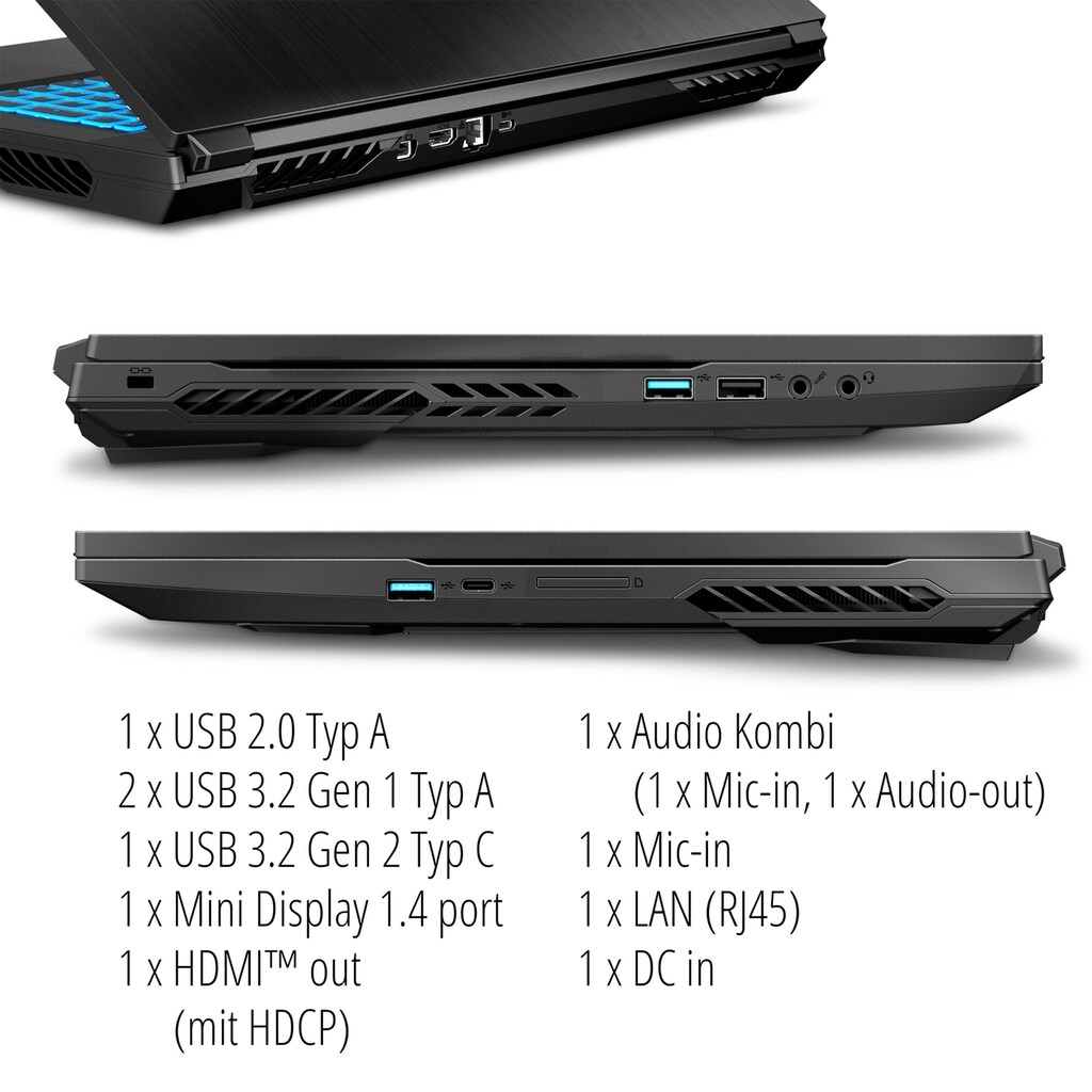 Medion® Gaming-Notebook »Defender P15 R5-5600H 43,94cm (P)«, 43,9 cm, / 17,3 Zoll, AMD, Ryzen 5, GeForce RTX 3050 Ti, 1000 GB SSD