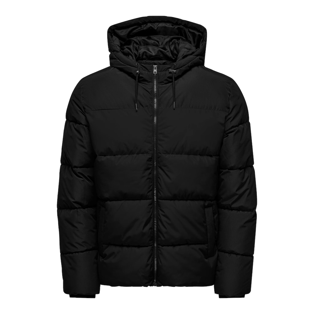 ONLY & SONS Steppjacke »ONSMARLON LIFE HOOD PUFFER JACKET OTW VD«, mit Kapuze