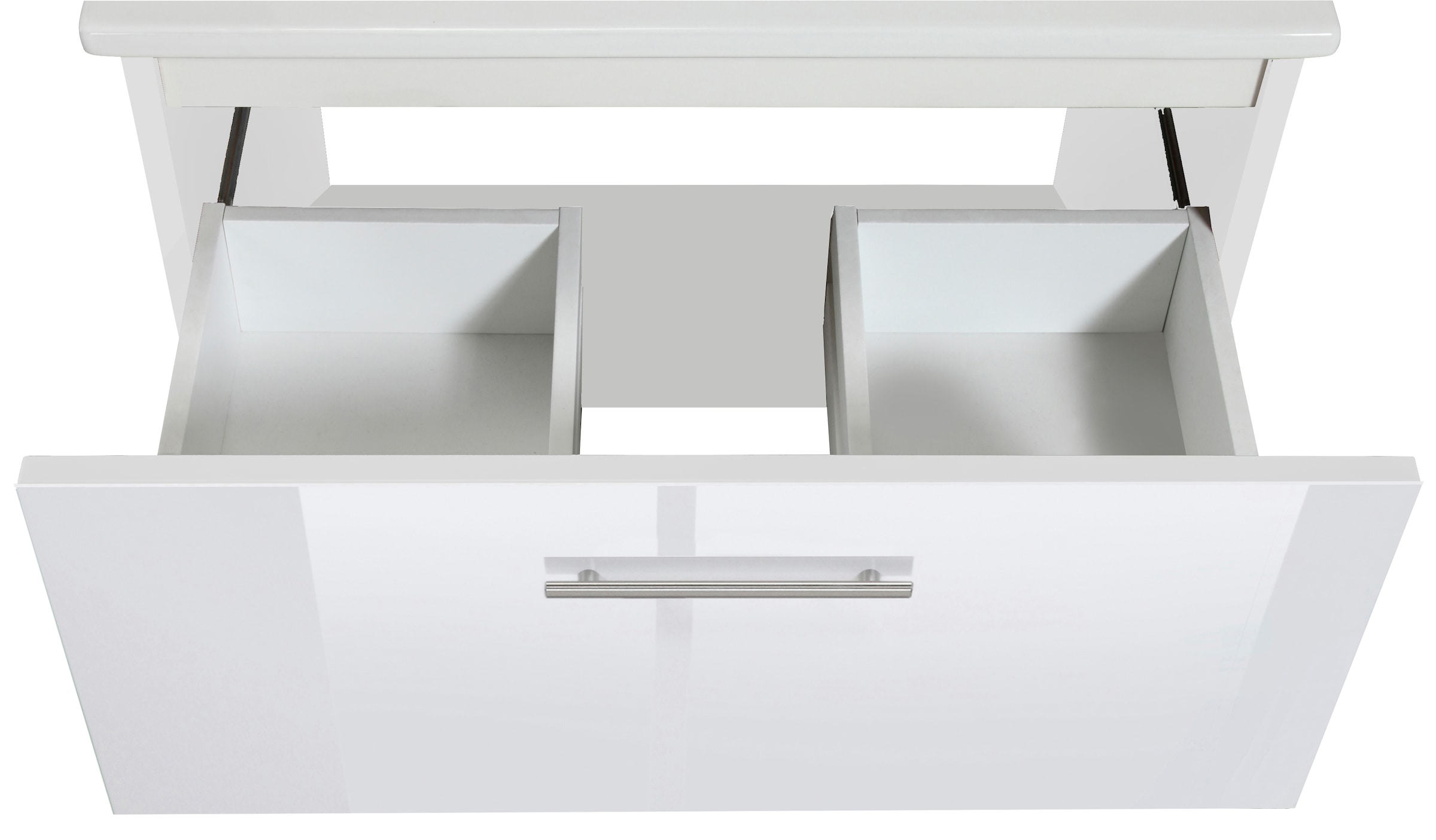 welltime Waschtisch »Trento Light, 60cm, 80cm, 100cm, Keramik-Auflagebecken«, 1 Auzug und 1 offenes Fach