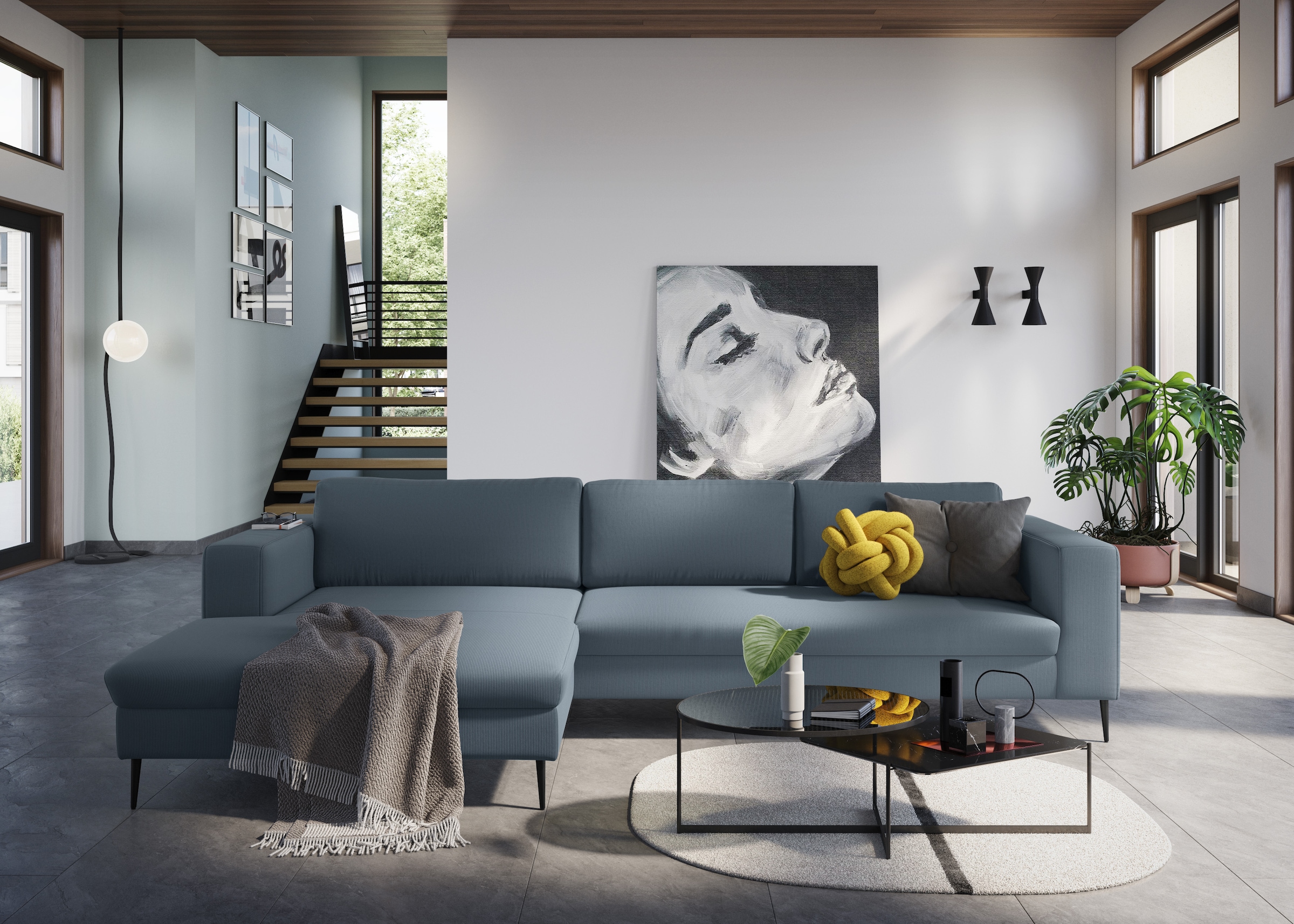 DOMO collection Ecksofa "Modica L-Form", moderne Optik mit großzügiger Reca günstig online kaufen