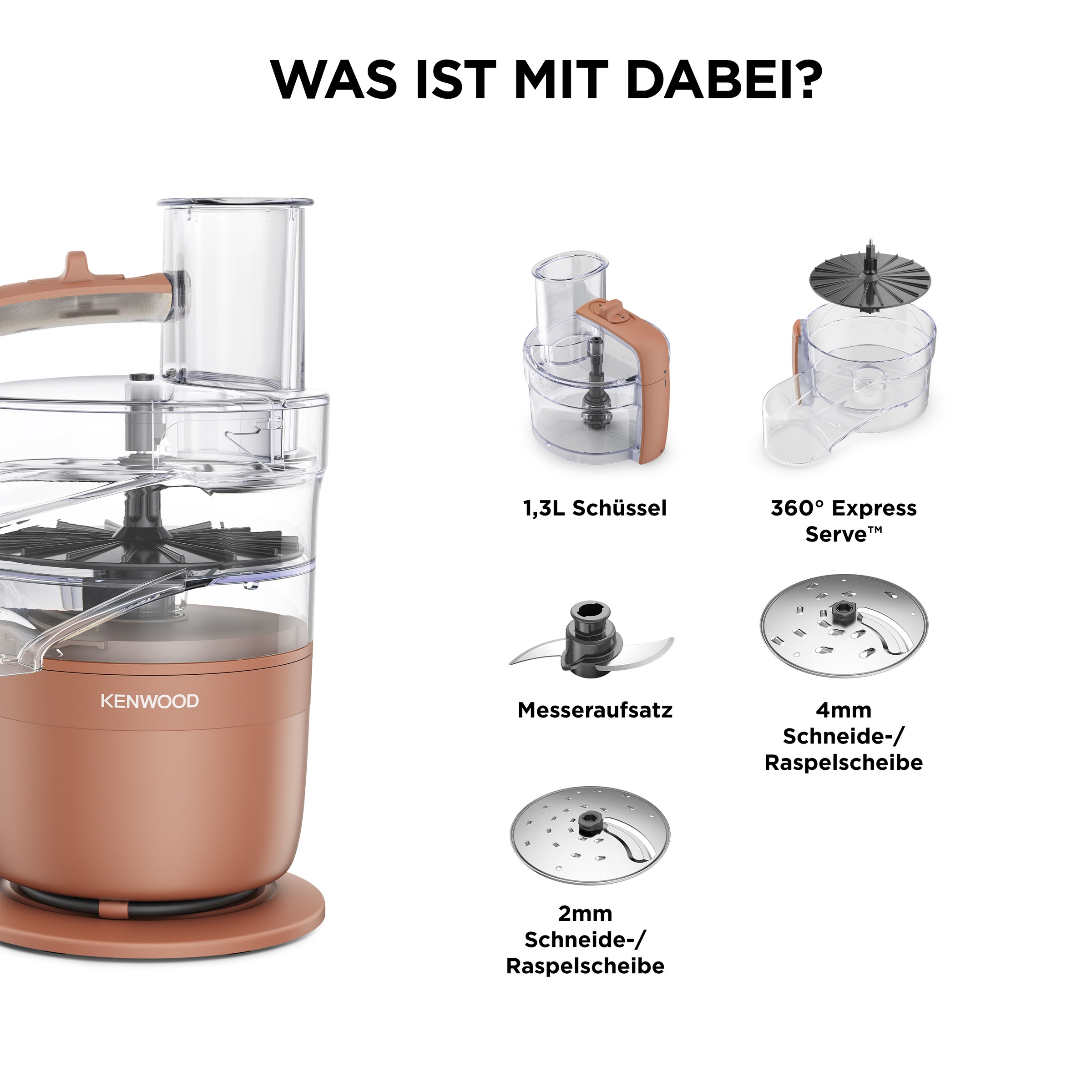 Kenwood Küchenmaschine »MultiPro Go FDP23.140GY« Kompakt-Küchenmaschine zum Schneiden, Reiben, Pürieren & Teig Kneten