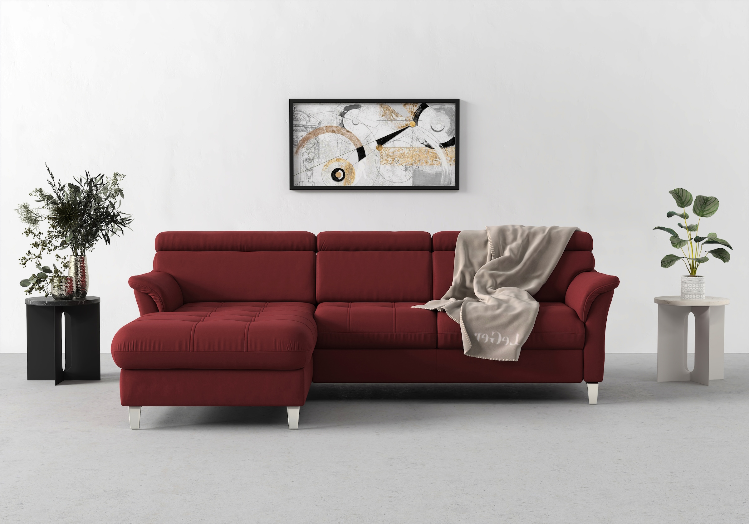 sit&more Ecksofa »Marano L-Form« inklusive Kopfteilverstellung, wahlweise mit Bettfunktion, Bettkasten