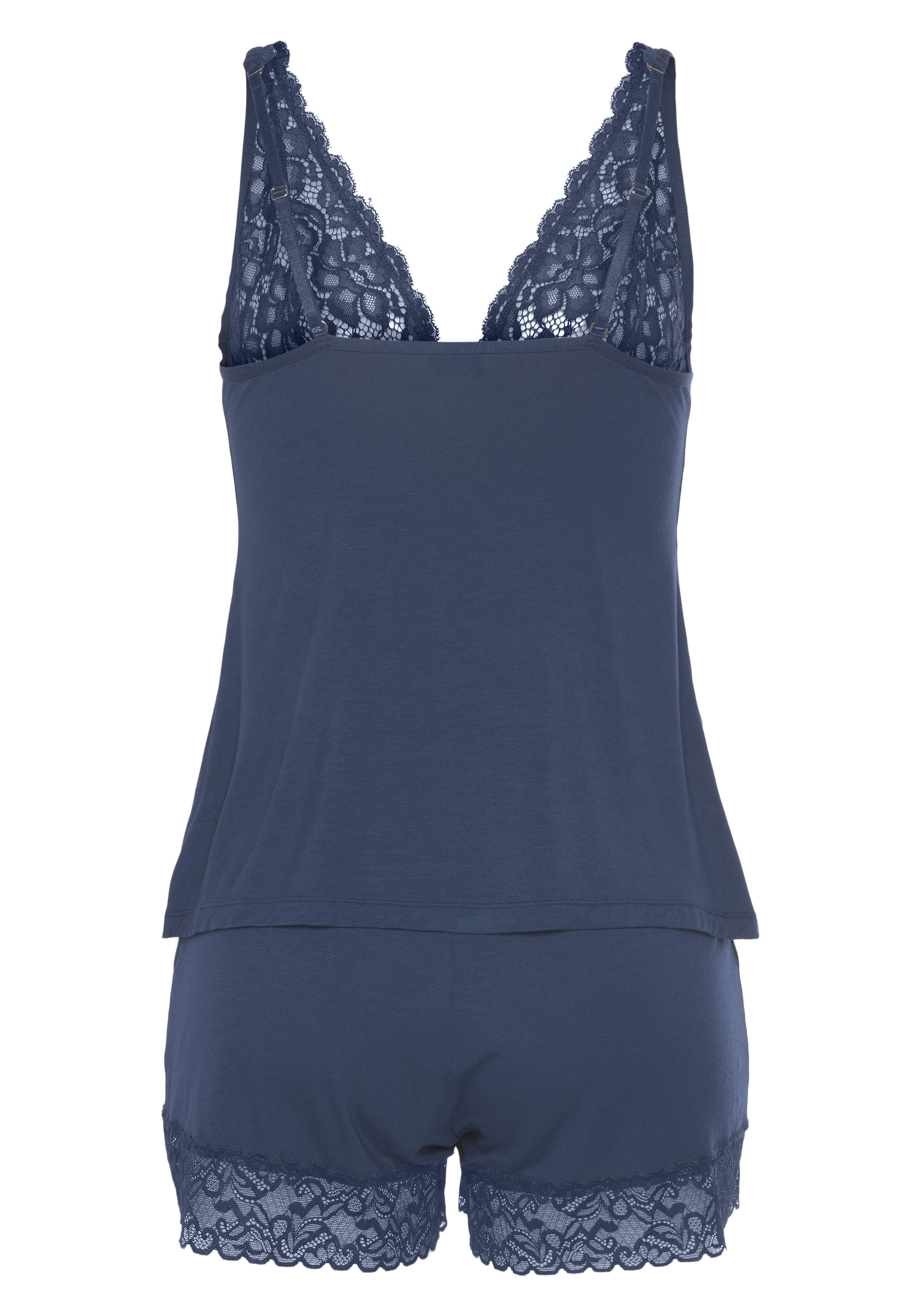 LASCANA Shorty, (2 tlg.), mit schönen Spitzeneinsätzen