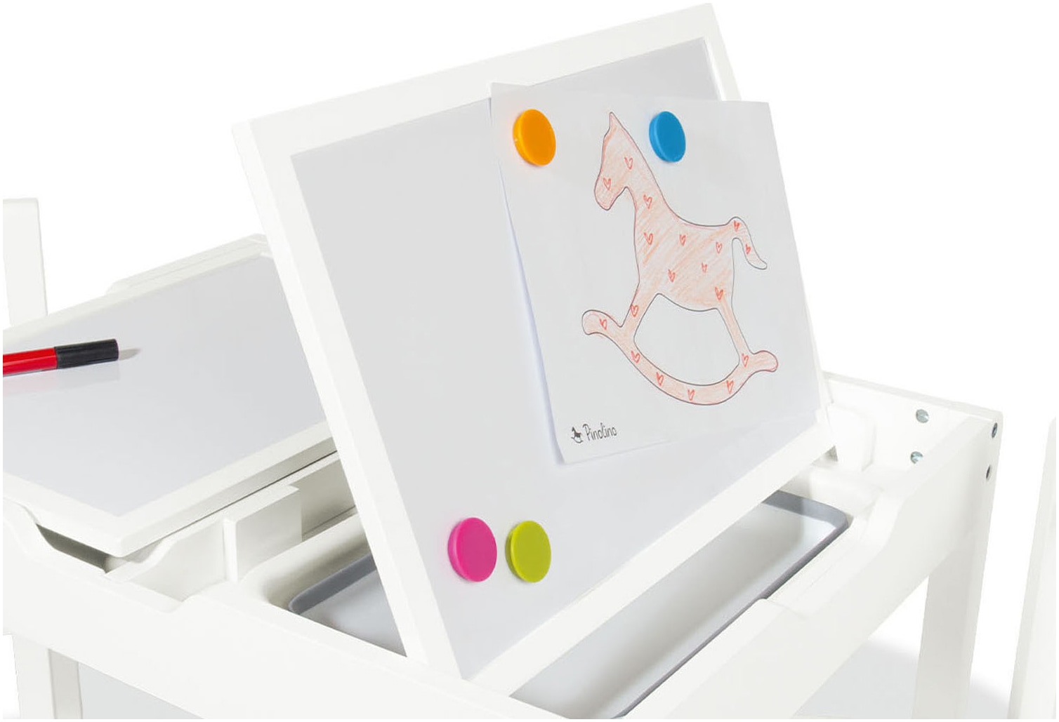 Pinolino® Tischplatte »Tischplatten-Set mit Magnettafel und Tafellack« Set, 2 Stk. tlg. für Kindersitzgruppe Linnea, weiß,