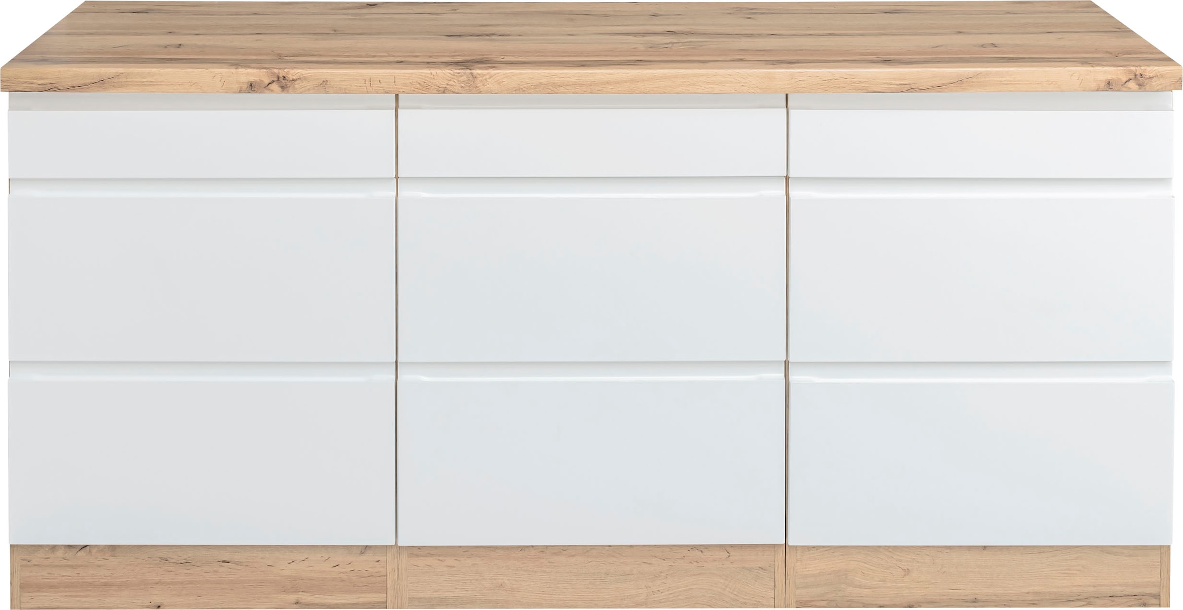 KOCHSTATION Unterschrank »KS-Bruneck« >>Bruneck<< 180 cm breit, für viel Stauraum, hochwertige MDF-Fronten