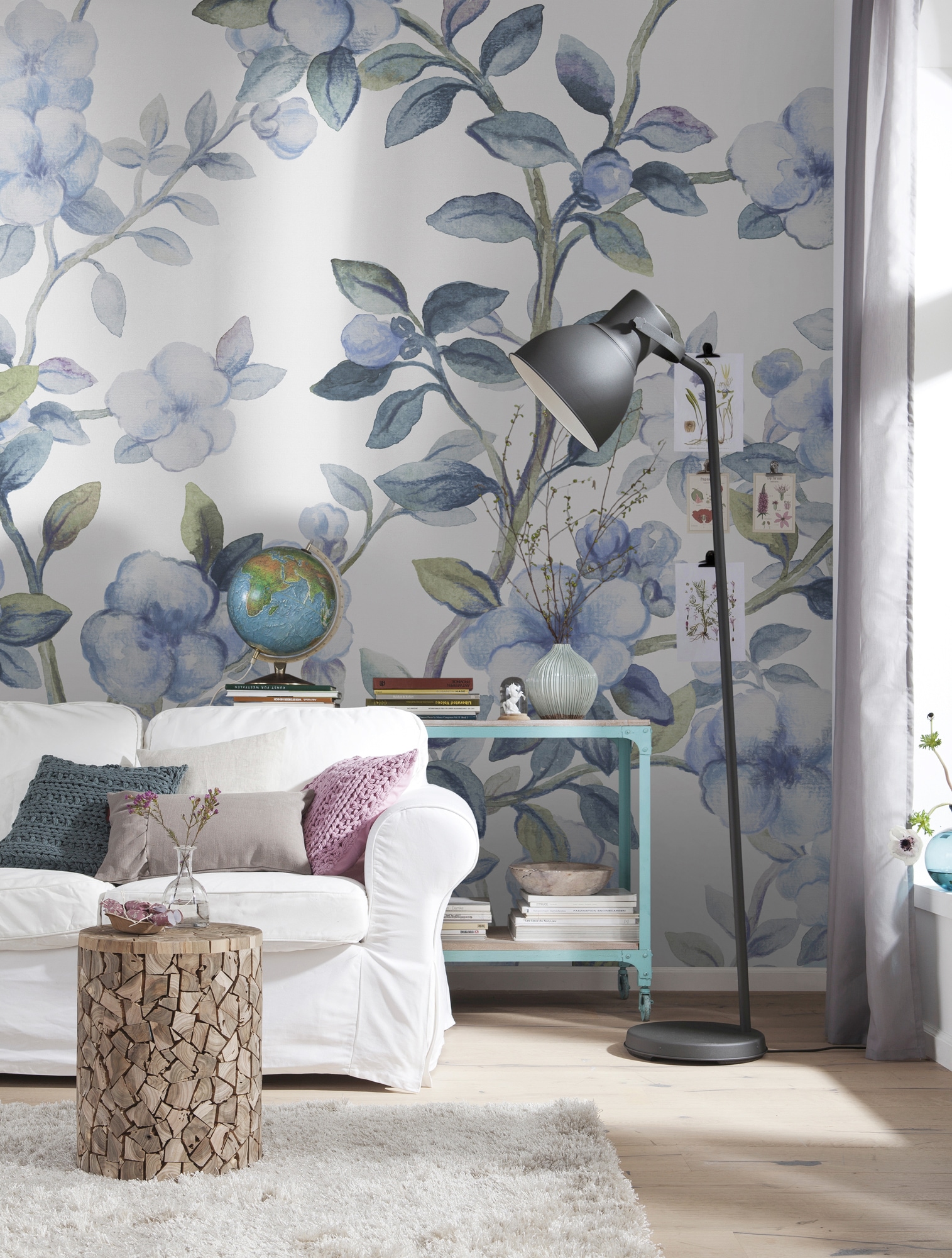 Komar Vliestapete »Digitaldruck Vlies - Bleu Ciel - Größe 250 x 250 cm«, bedruckt, Wohnzimmer, Schlafzimmer
