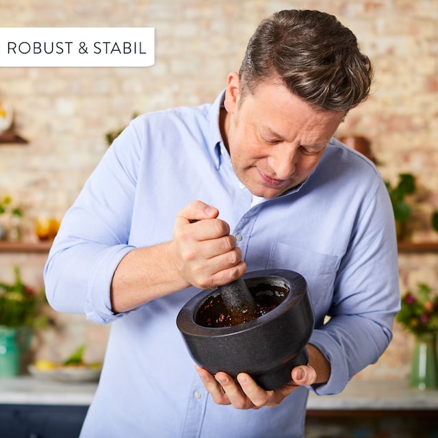 Tefal Mörser »Jamie Oliver by Tefal«, (2 tlg.), einfache Reinigung, robust,  für nasse und trockene Zutaten, Granit online bei