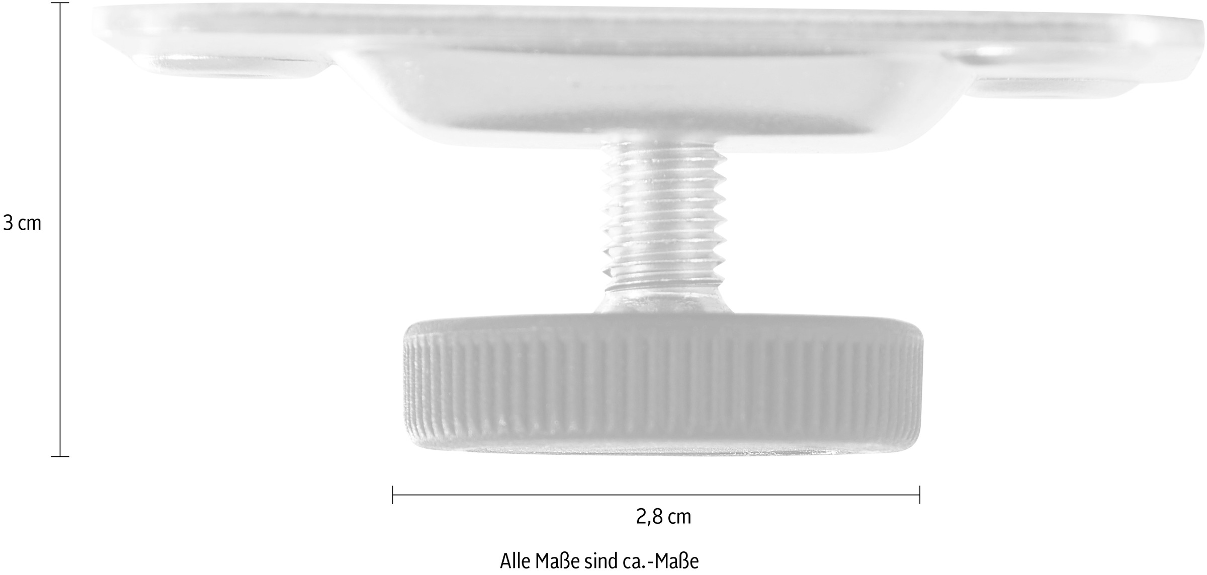 Hammel Furniture Möbelfuß »Mistral / Mistral Kubus, Stützfuß«, (6 St.), einstellbar, Höhe: 3 cm, für die Möbelserien von Hammel