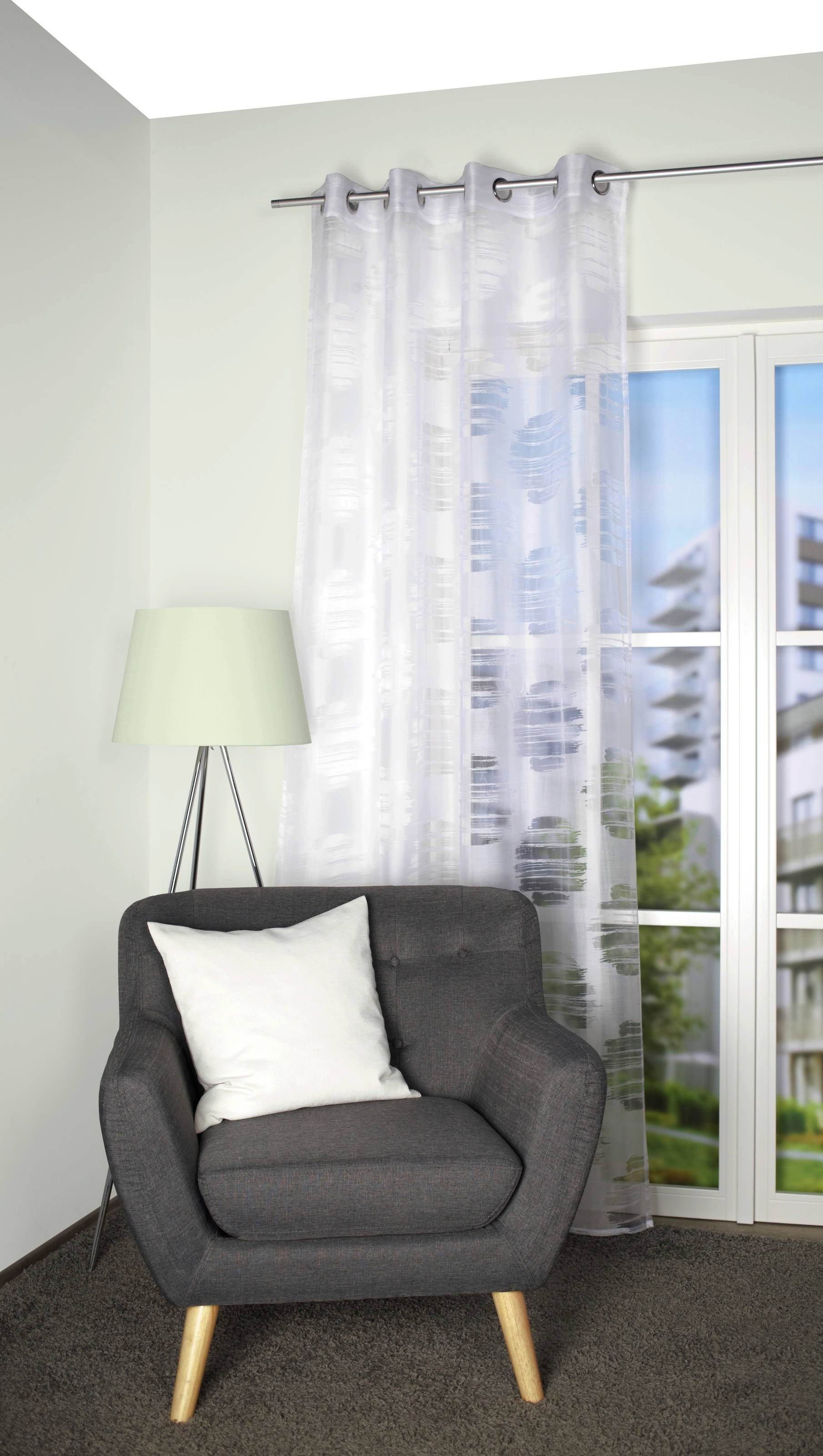 HOME WOHNIDEEN Gardine »BRENNON« Ösen 1 Stk. tlg. DEKO, AUSBRENNER, ÖSEN günstig online kaufen