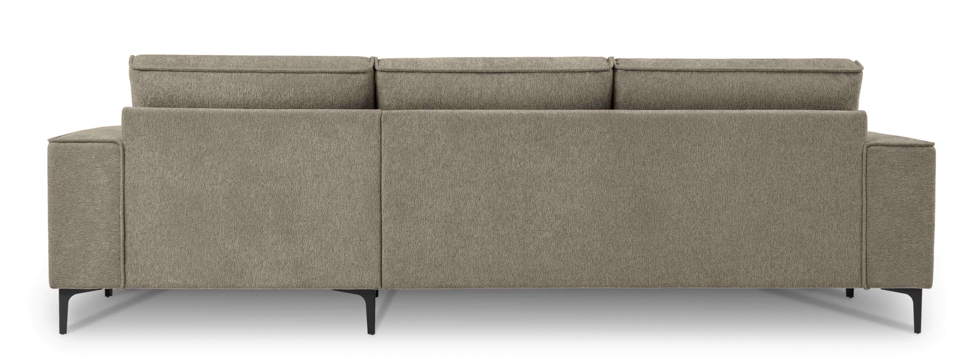 Places of Style Ecksofa »Polsterecke Oland, Struktur, Flachgewebe, Luxus-Microfaser, Boucle«, L-Form, 280 cm, Wellenunterfederung, Skandi-Design, Metallfüße