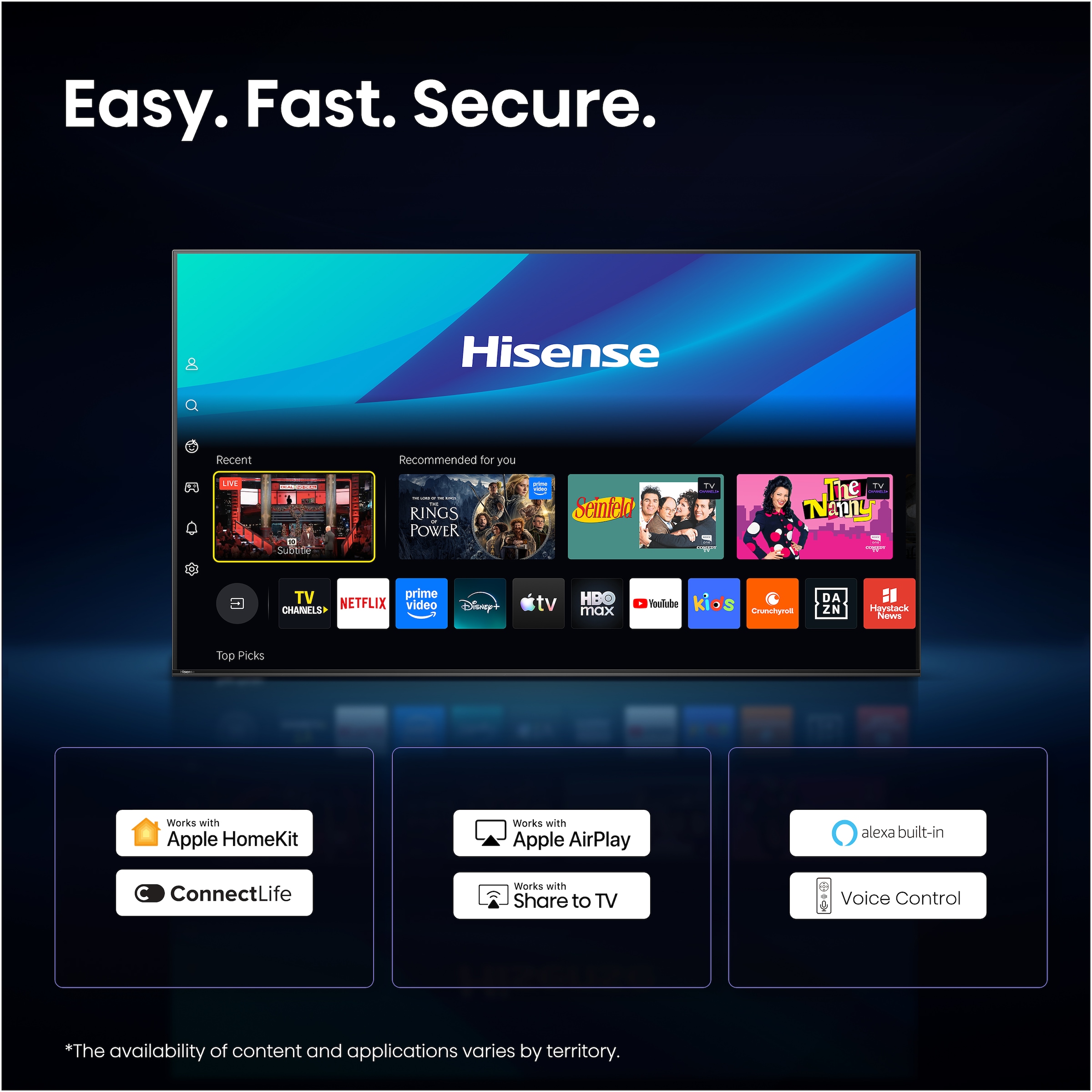Hisense QLED-Fernseher »65E7S« 164 cm/65 ″ Smart-TV