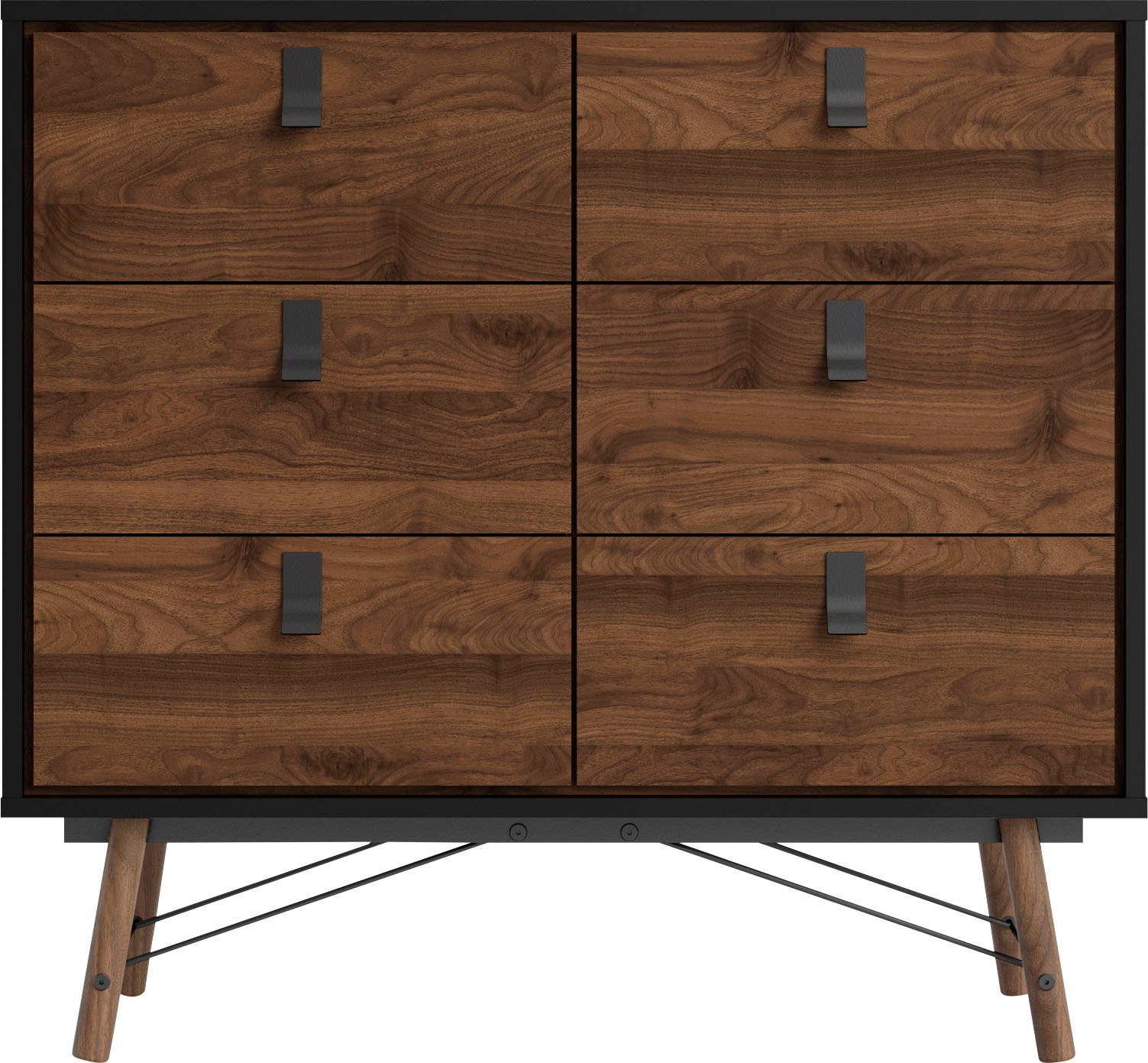 andas Kommode »Ry Aufbewahrung, Schubladenschrank, Stauraum«, Sideboard mit 6 Schubladen, Breite 102 cm, Höhe 95 cm, Massivholzbeine