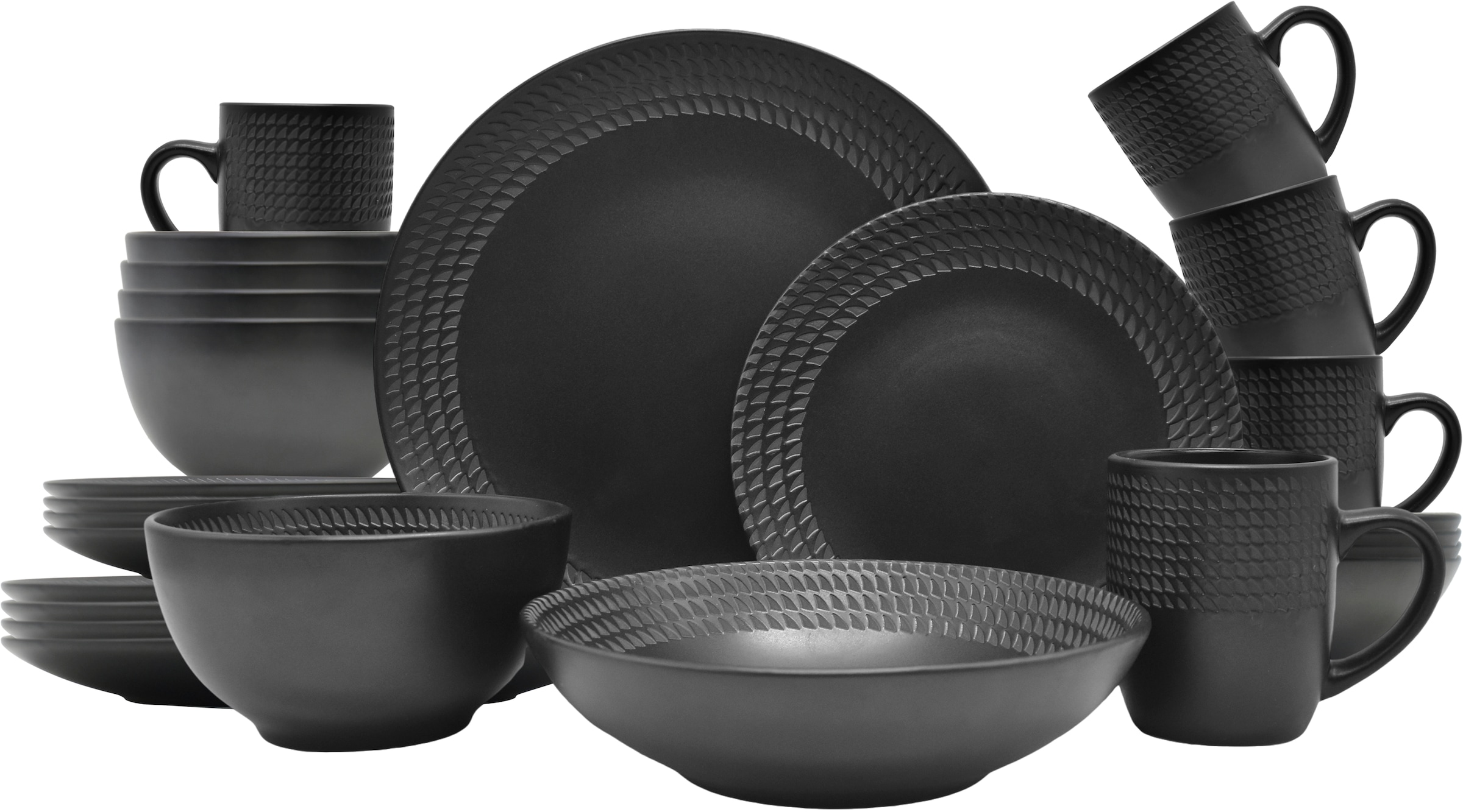 ECHTWERK Kombiservice »"BlackStyle", Schwarz«, (Set, 30 tlg.), Stilvolles G günstig online kaufen