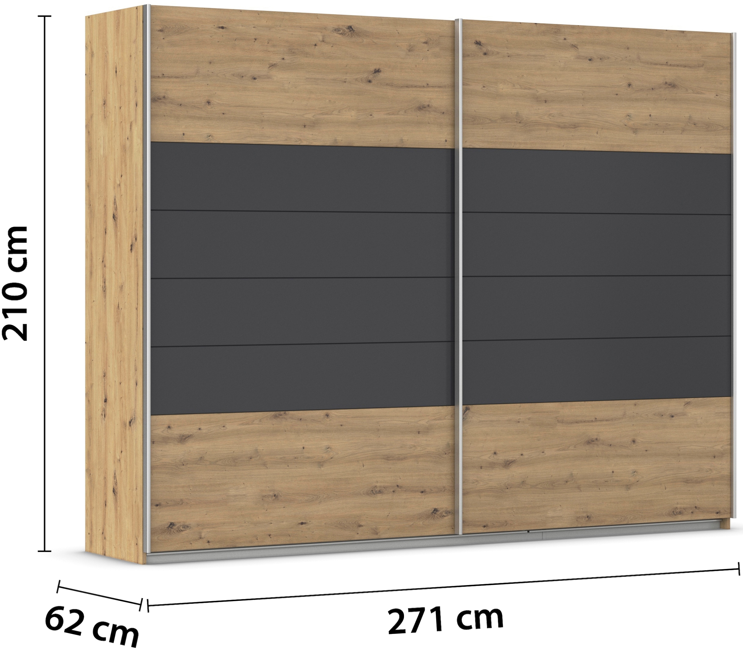 rauch Schwebetürenschrank »Kleiderschrank Schrank Garderobe BARCELONA«, in modernem Farbmix mit viel Stauraum MADE IN GERMANY