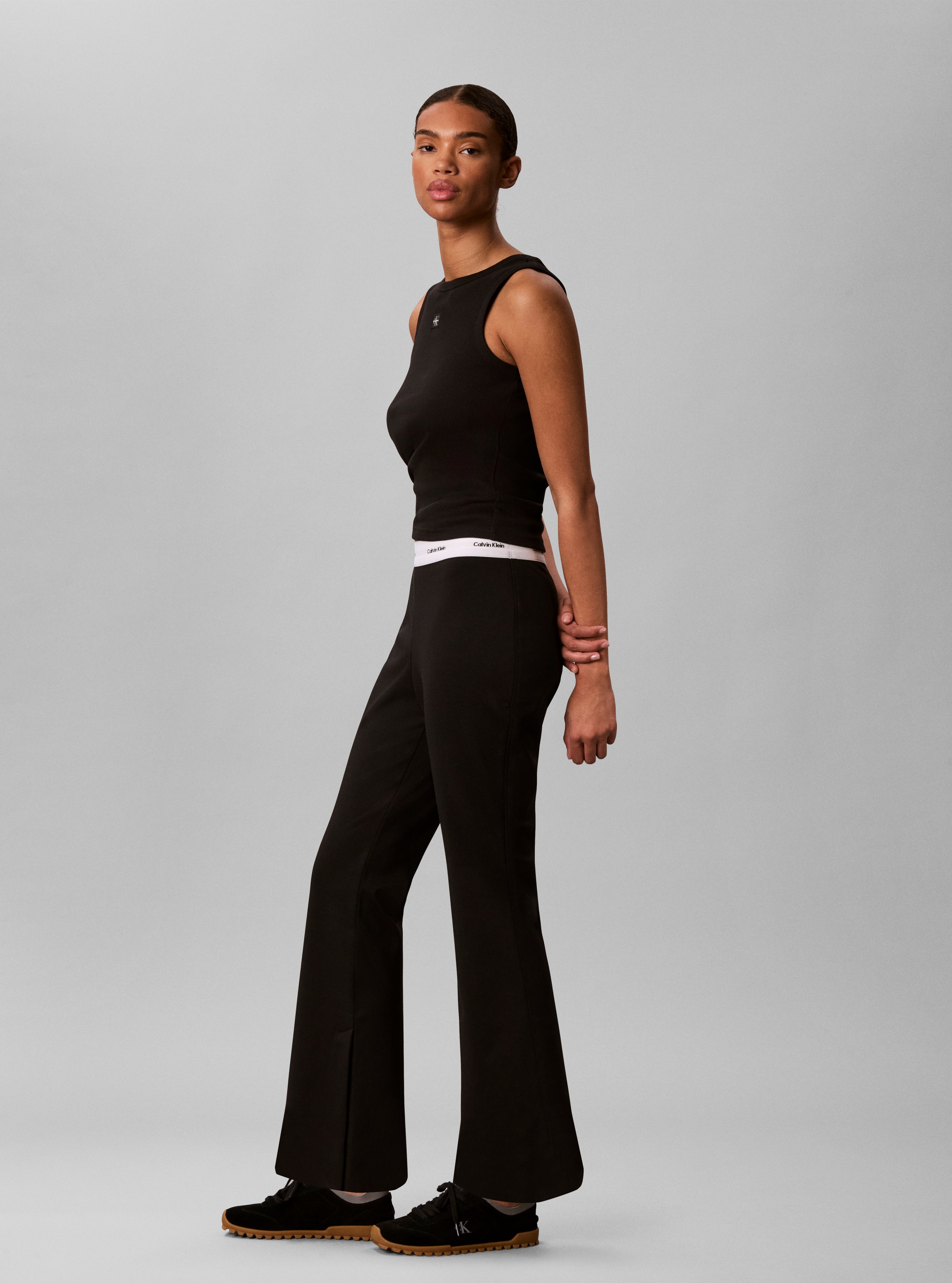 Calvin Klein Jeans Bootcuthose »Ponte Logo WB Tailored Flare«  Regular fit, Logoschriftzug