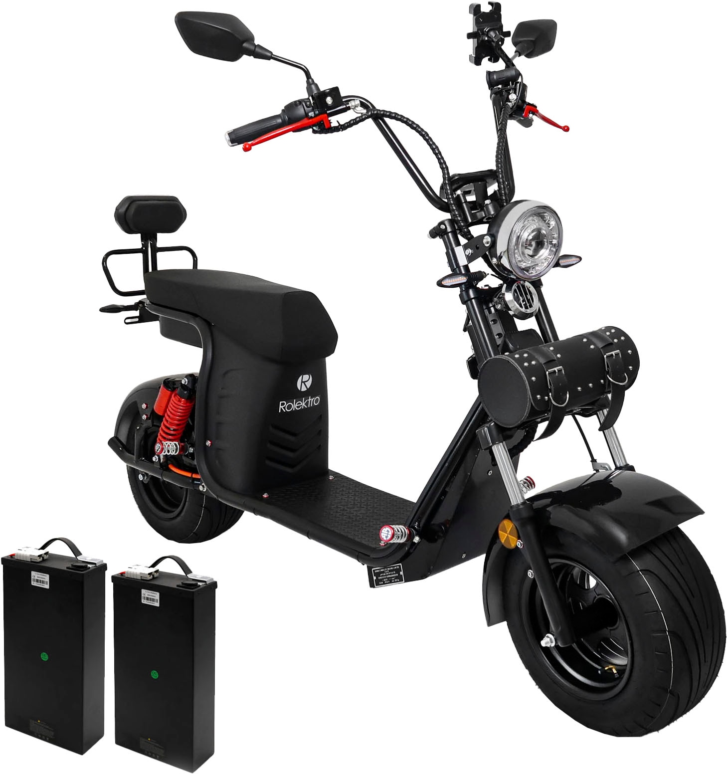 Rolektro E-Motorroller »E-Chopper 45, 2 x 60V-25,6Ah Lithium-Akku, 3000 Watt«, bis zu 108 km Reichweite, mit USB-Anschluss und integr. Alarmanlage