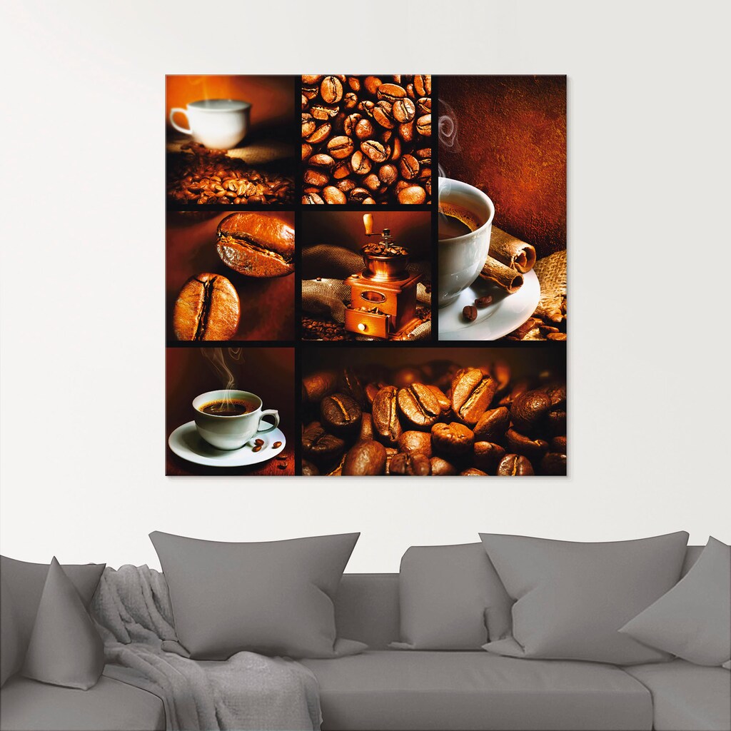 Artland Glasbild »Kaffee Collage«, Getränke, (1 St.)