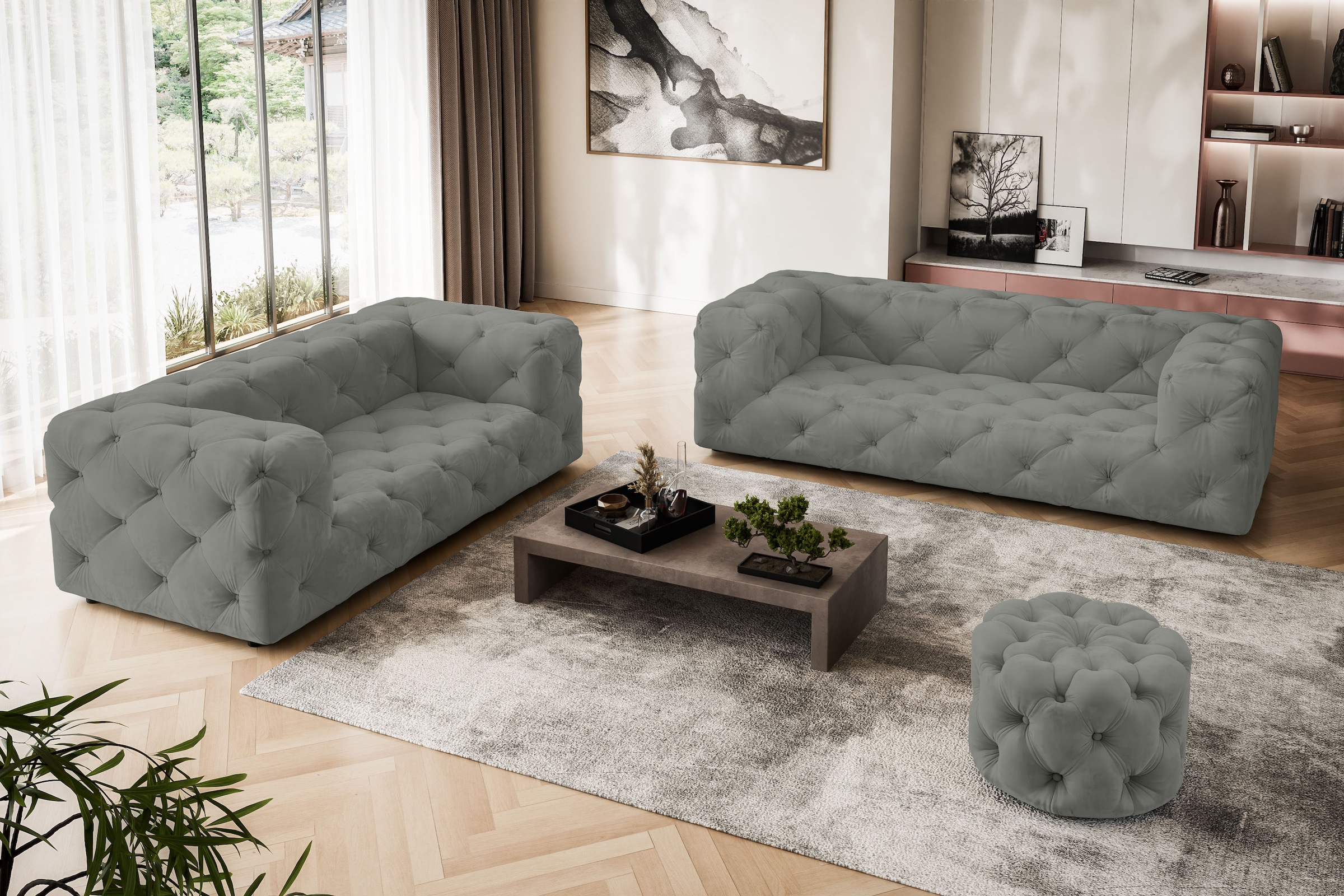 Home affaire 3-Sitzer »FOLLINA« 3-Sitzer Sofa mit klassischer Chesterfield- günstig online kaufen