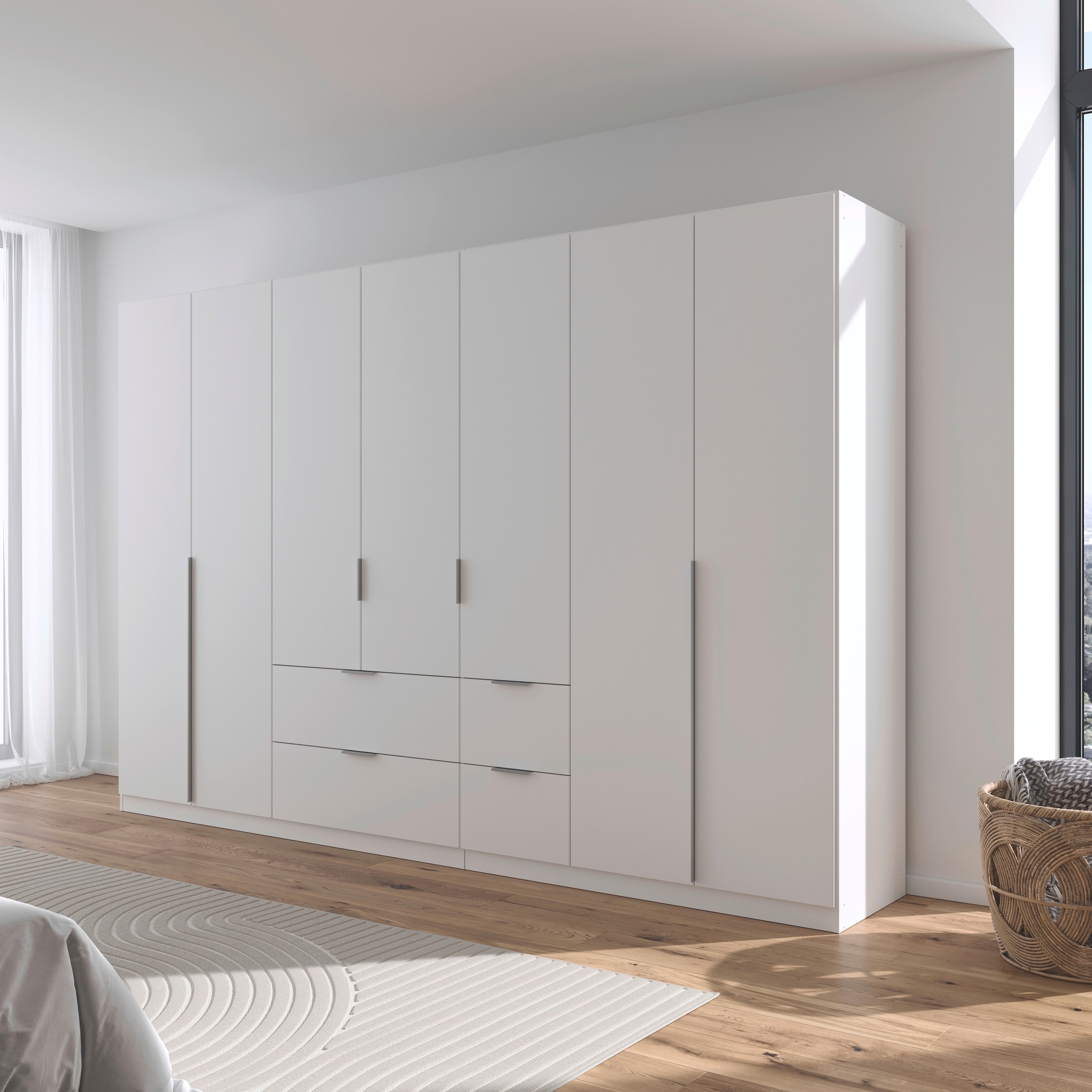 rauch Drehtürenschrank »Kleiderschrank Schrank Garderobe AGORDO mit Dekor- oder Hochglanzfront«, (in zwei Griff-Farben mit Dekor- oder Hochglanzfront), mit Außenschubkästen, in 6 Breiten und 2 Höhen MADE IN GERMANY