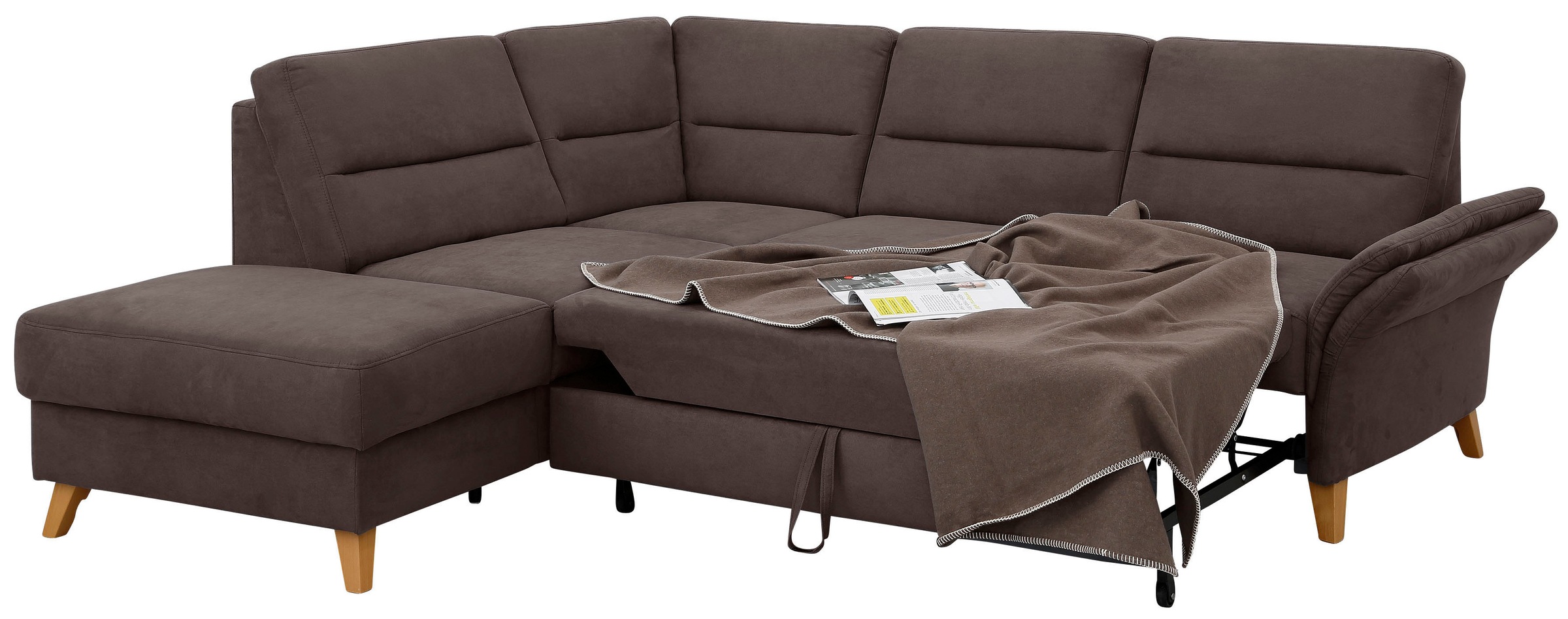 Home affaire Ecksofa »Westerland L-Form«, Federkern-Polsterung, wahlweise mit Bettfunktion, Bettkasten